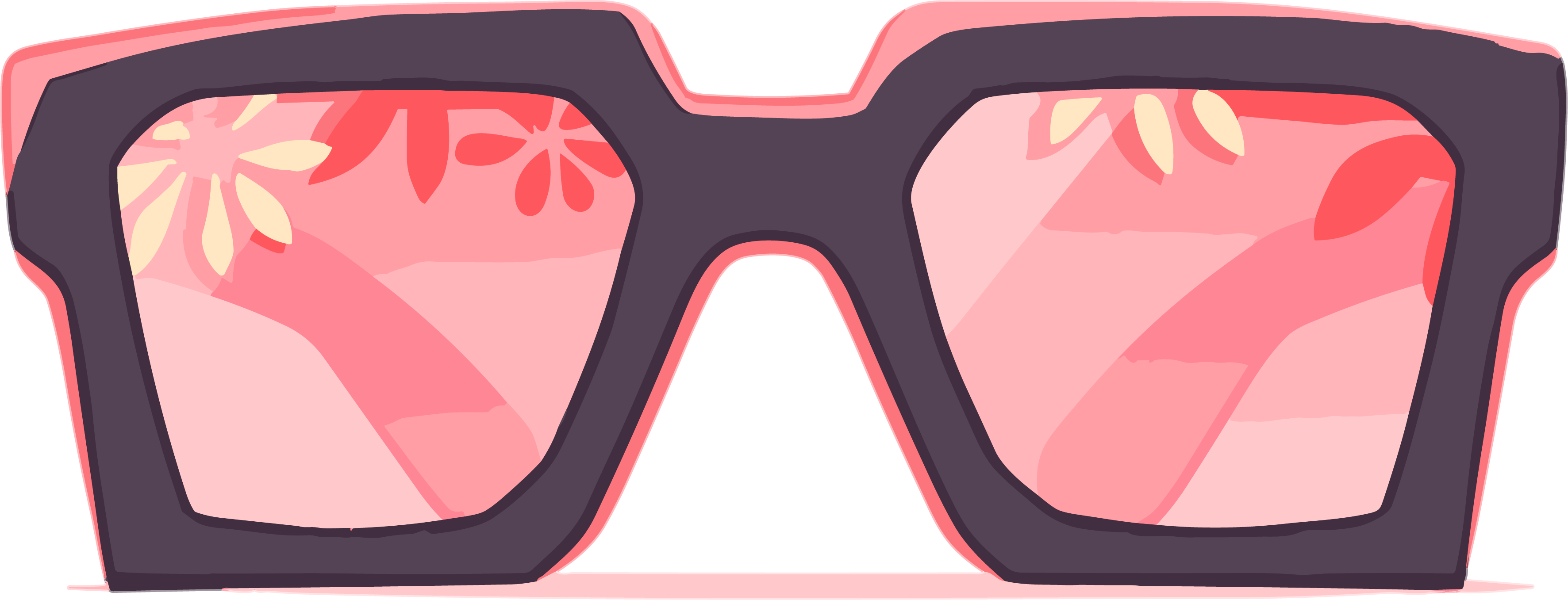 Pink Aesthetic Vacation Sunglasses Art Illustration