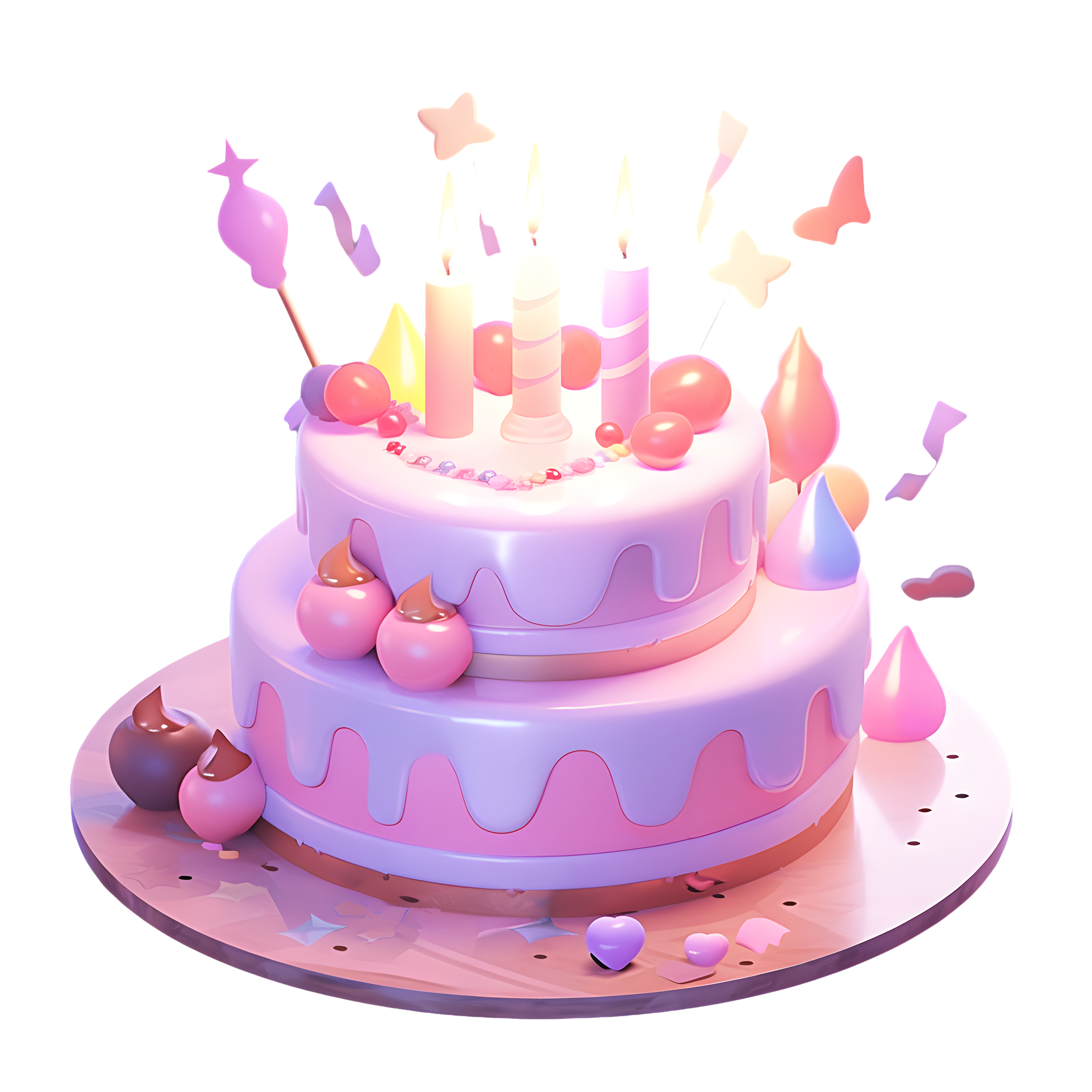 Commercially usable 3D model birthday cake material