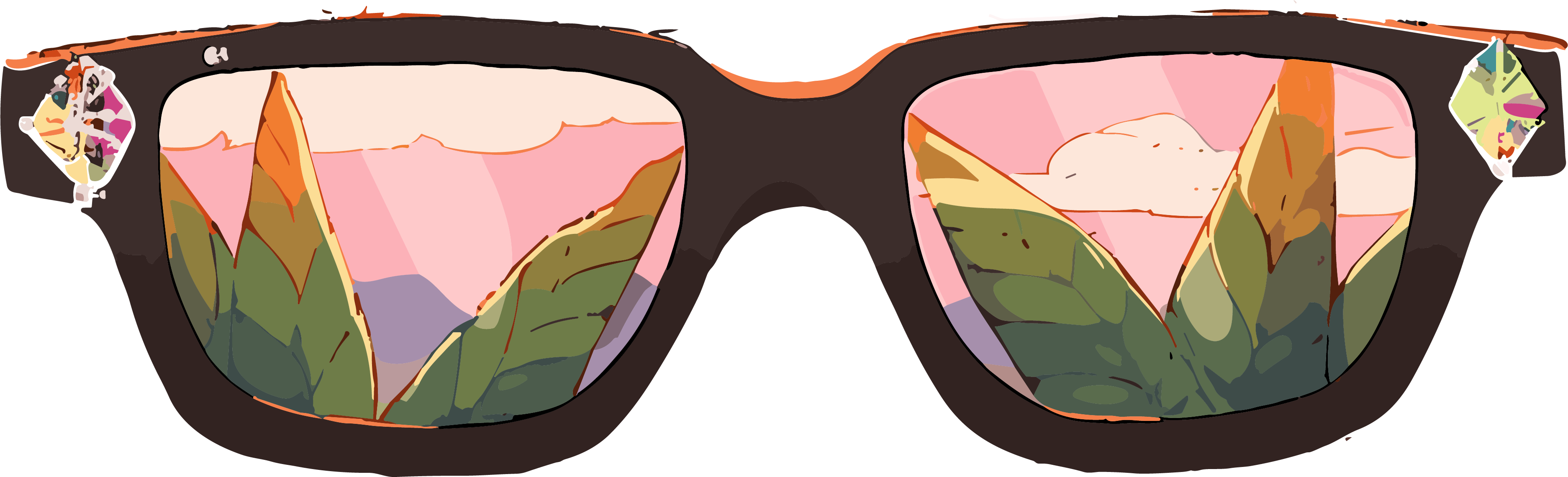 Creative illustration design of vacation diamond sunglasses