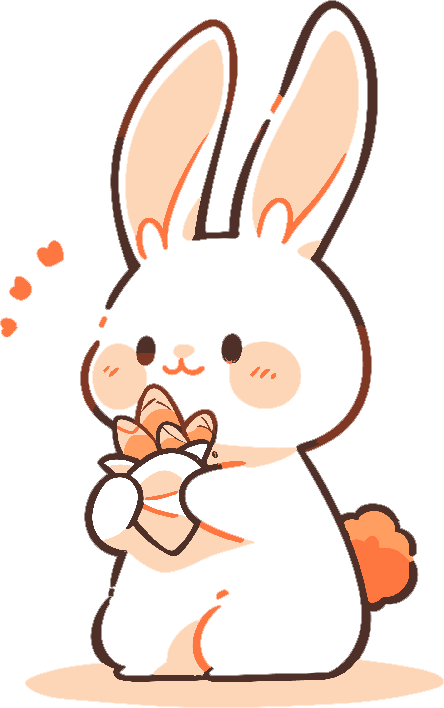 Commercially usable illustration of a rabbit holding food