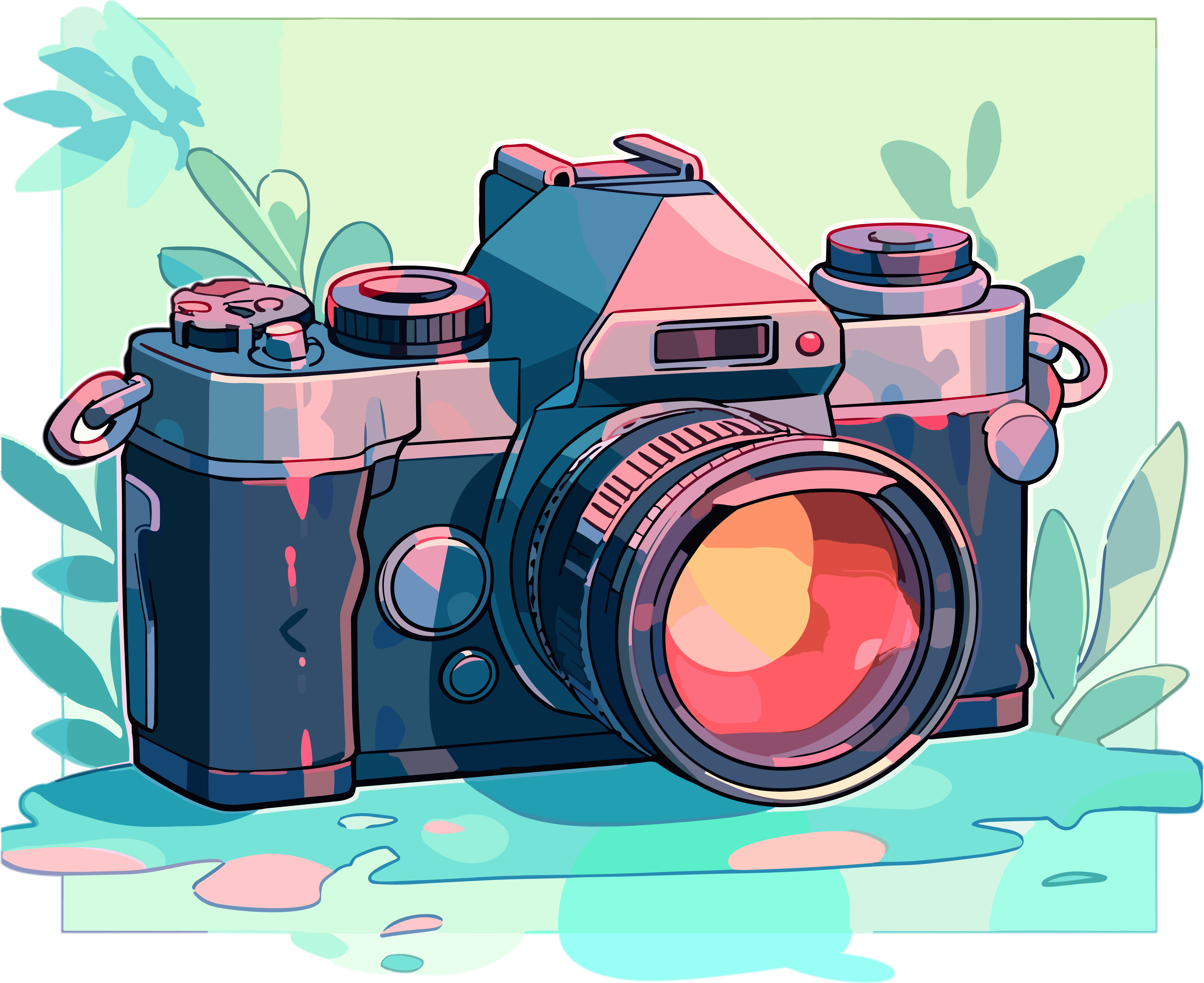 Light and Shadow Moment Camera Illustration Material
