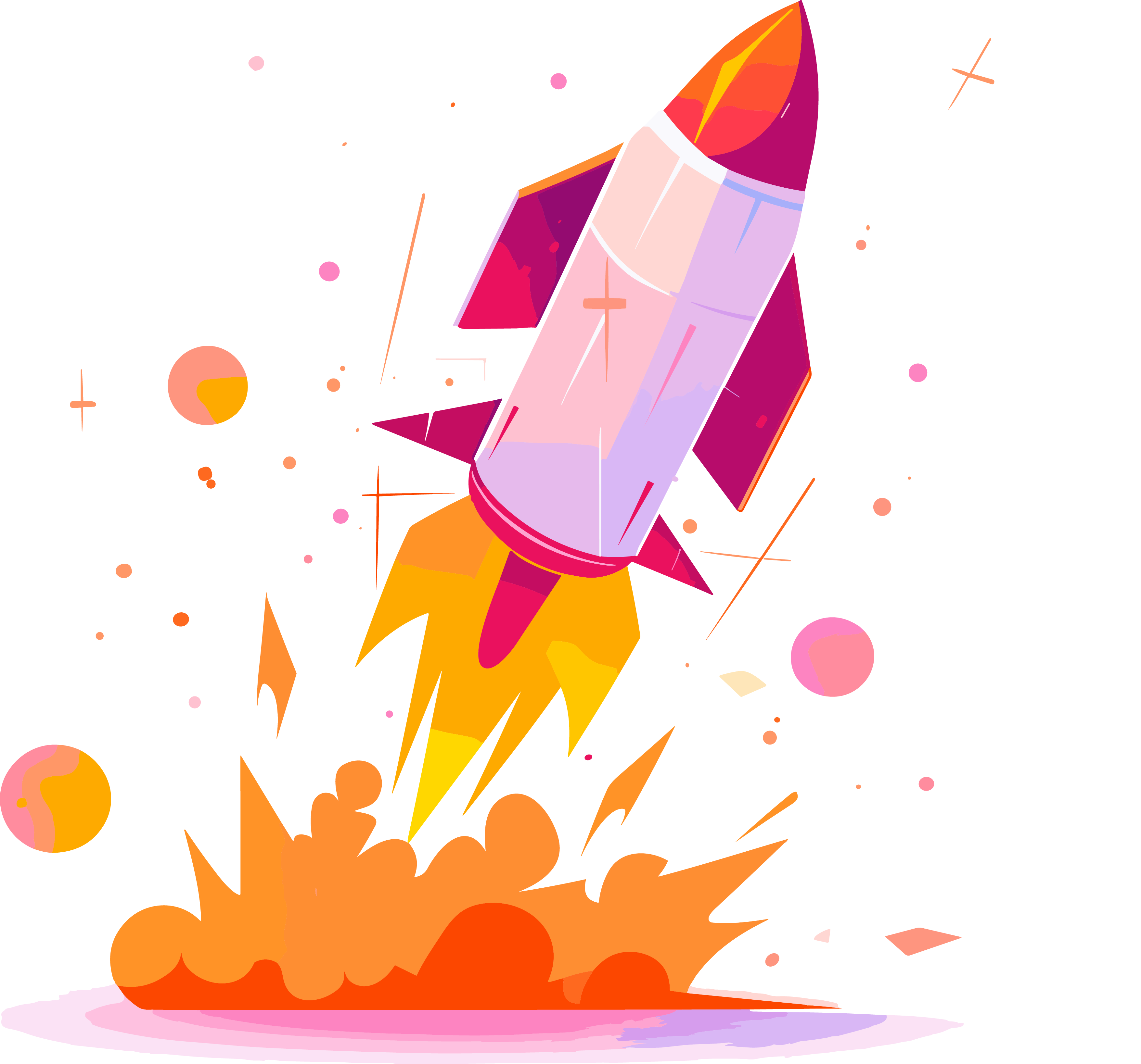 Rocket hand-drawn high-definition vector illustration