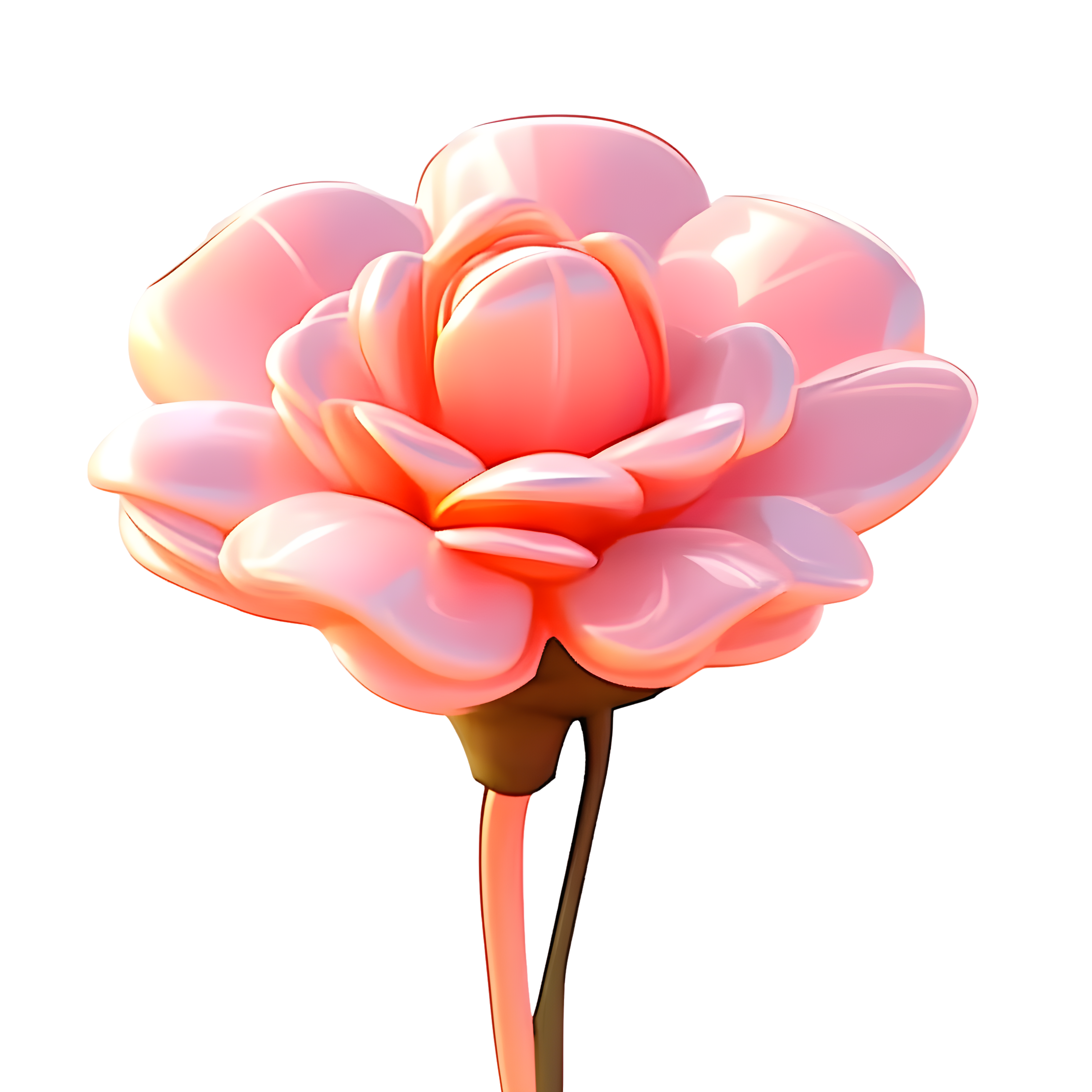 High-definition transparent background 3D rose material