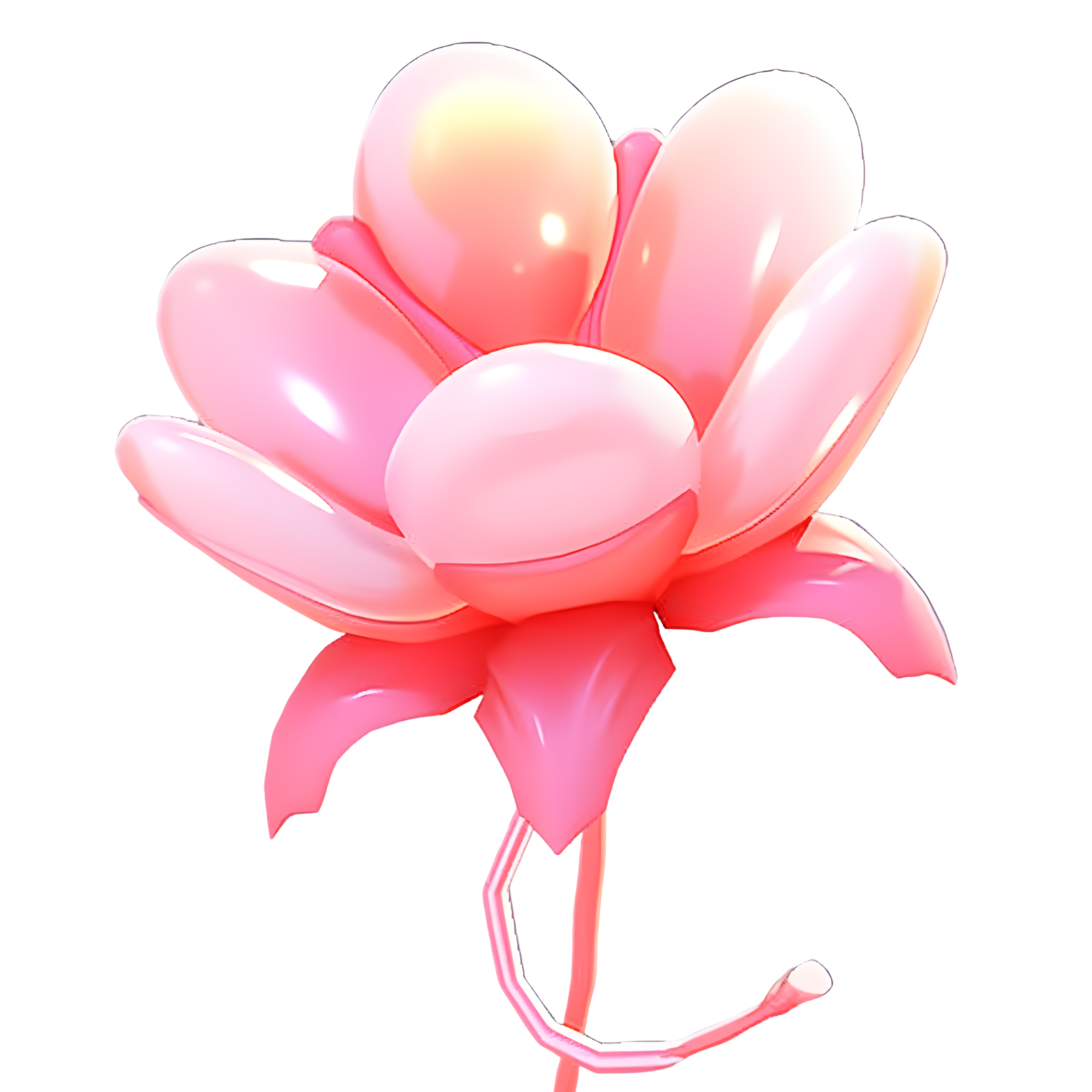 3D Rose Romantic Floral PNG Material