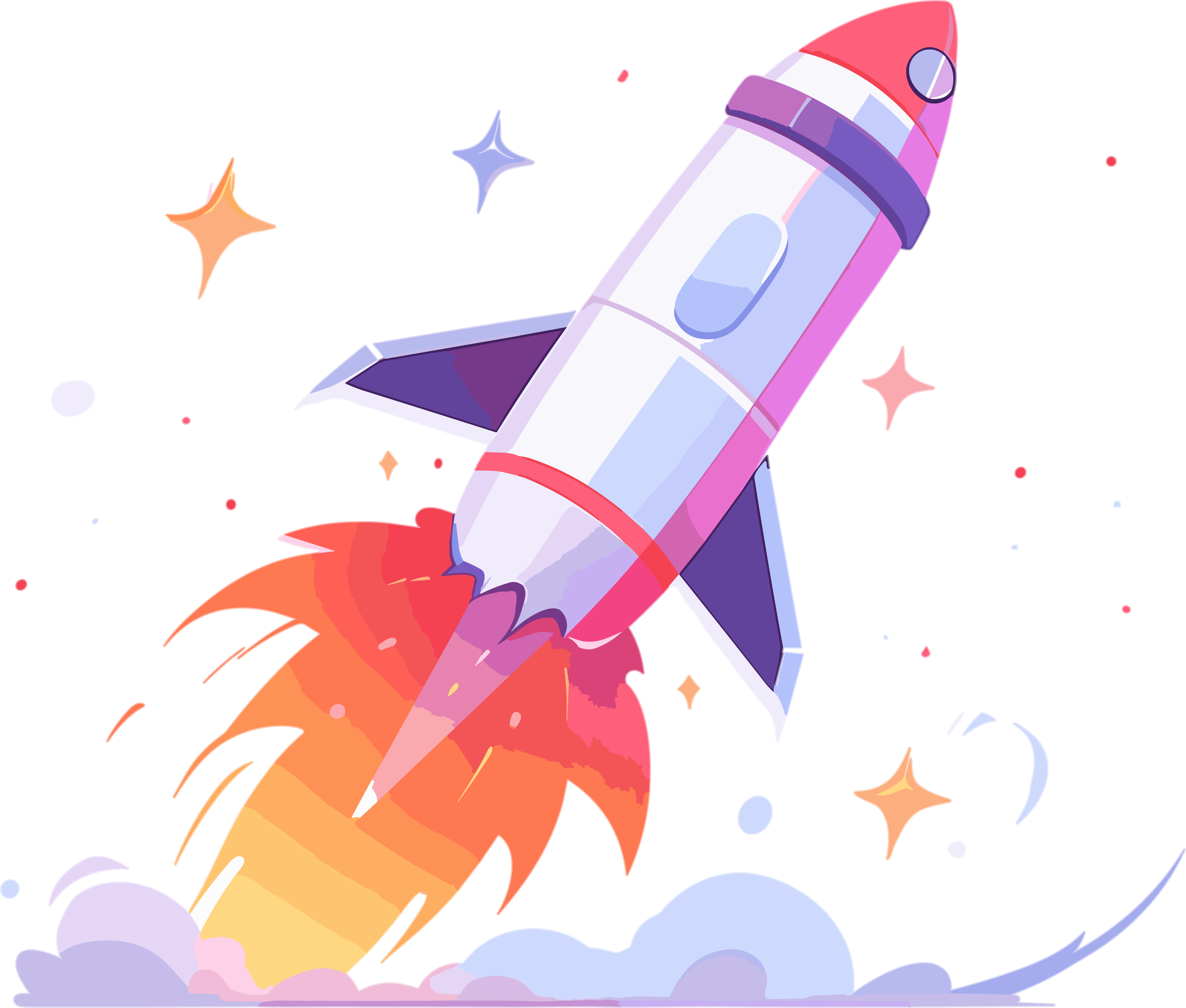 Rocket vector flat illustration