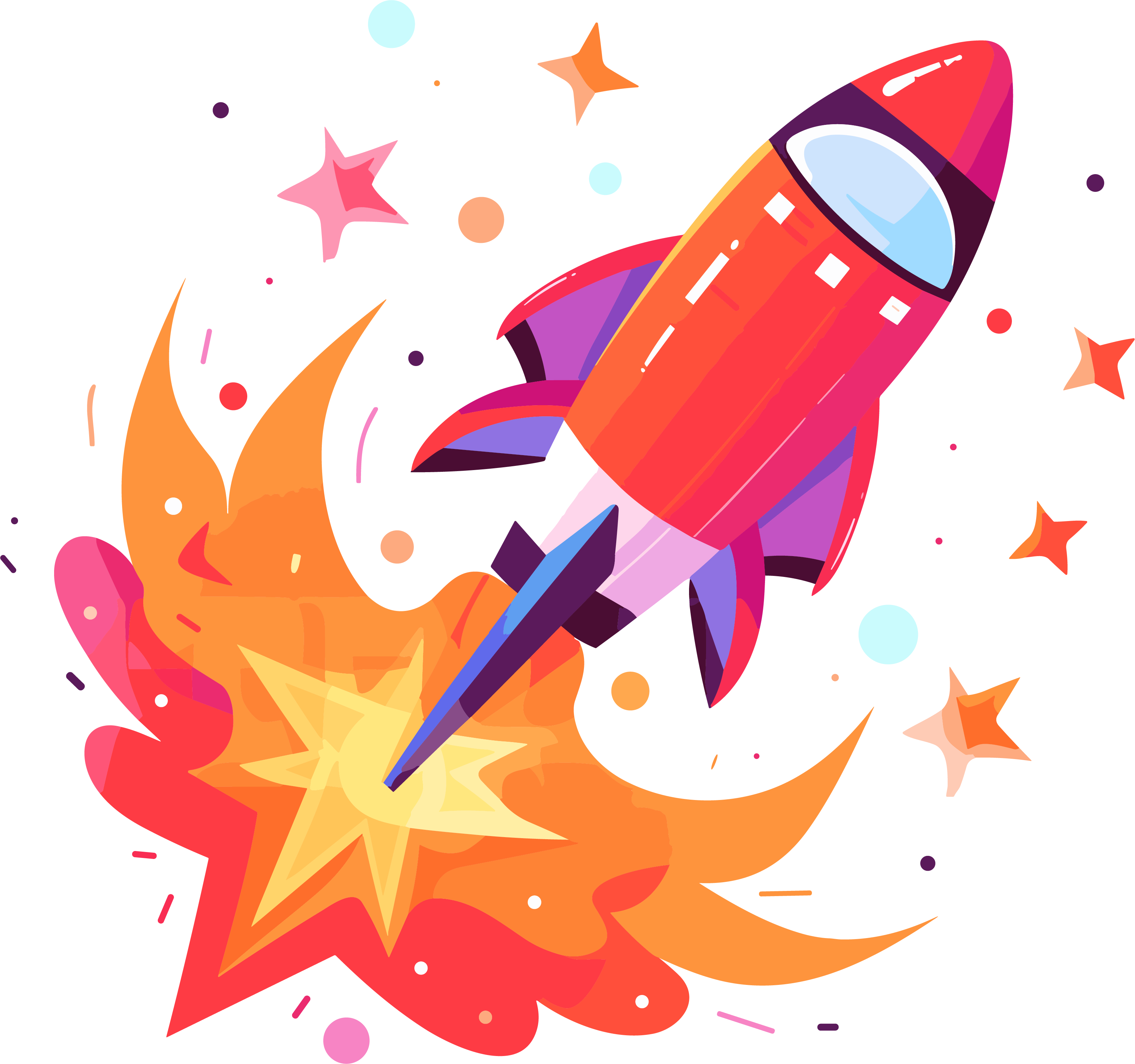 Transparent background rocket illustration