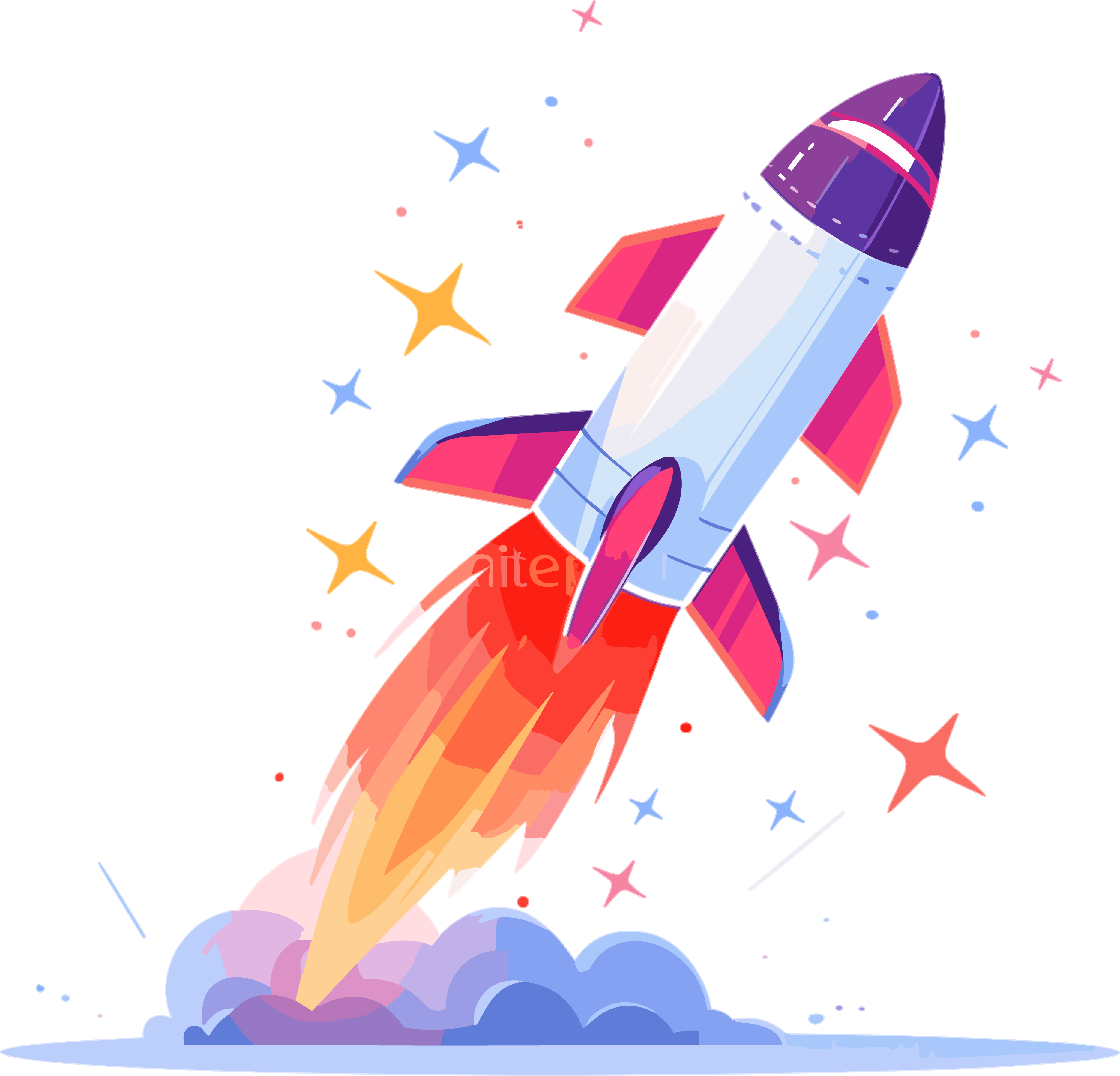Creative design element rocket PNG graphic material