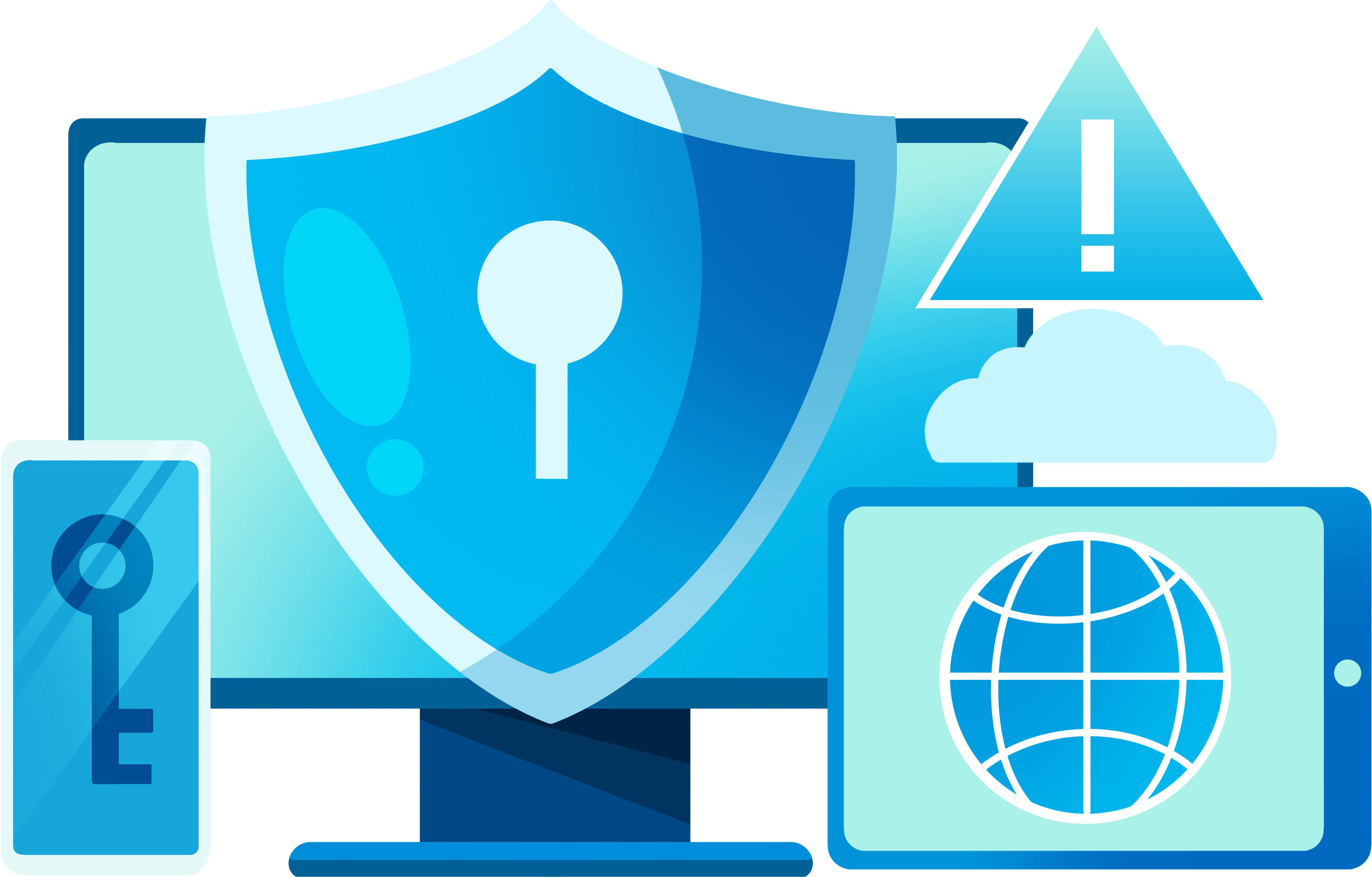 Commercially usable illustration design elements for cybersecurity keys