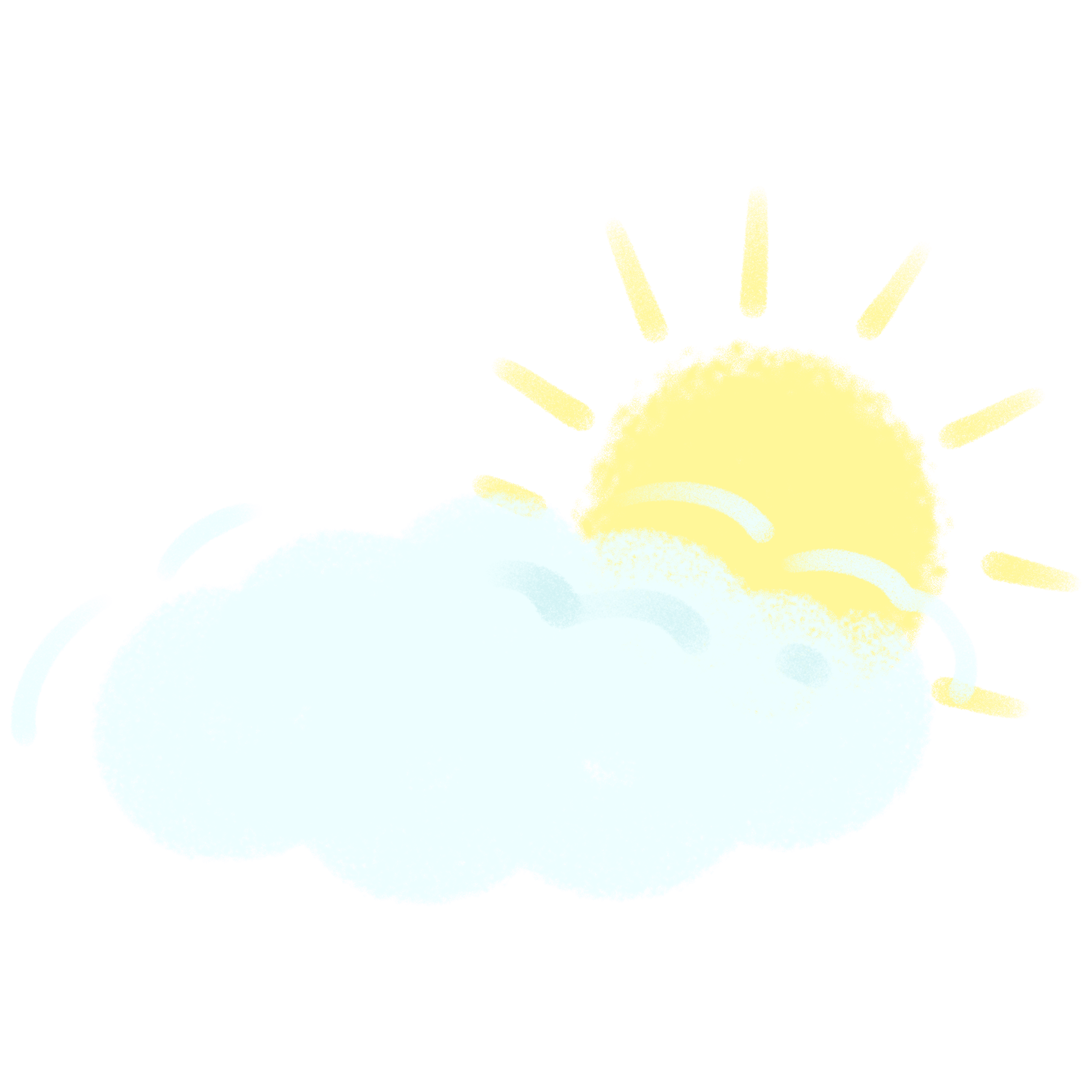 Childlike Fun Cloud and Sun Illustration Material