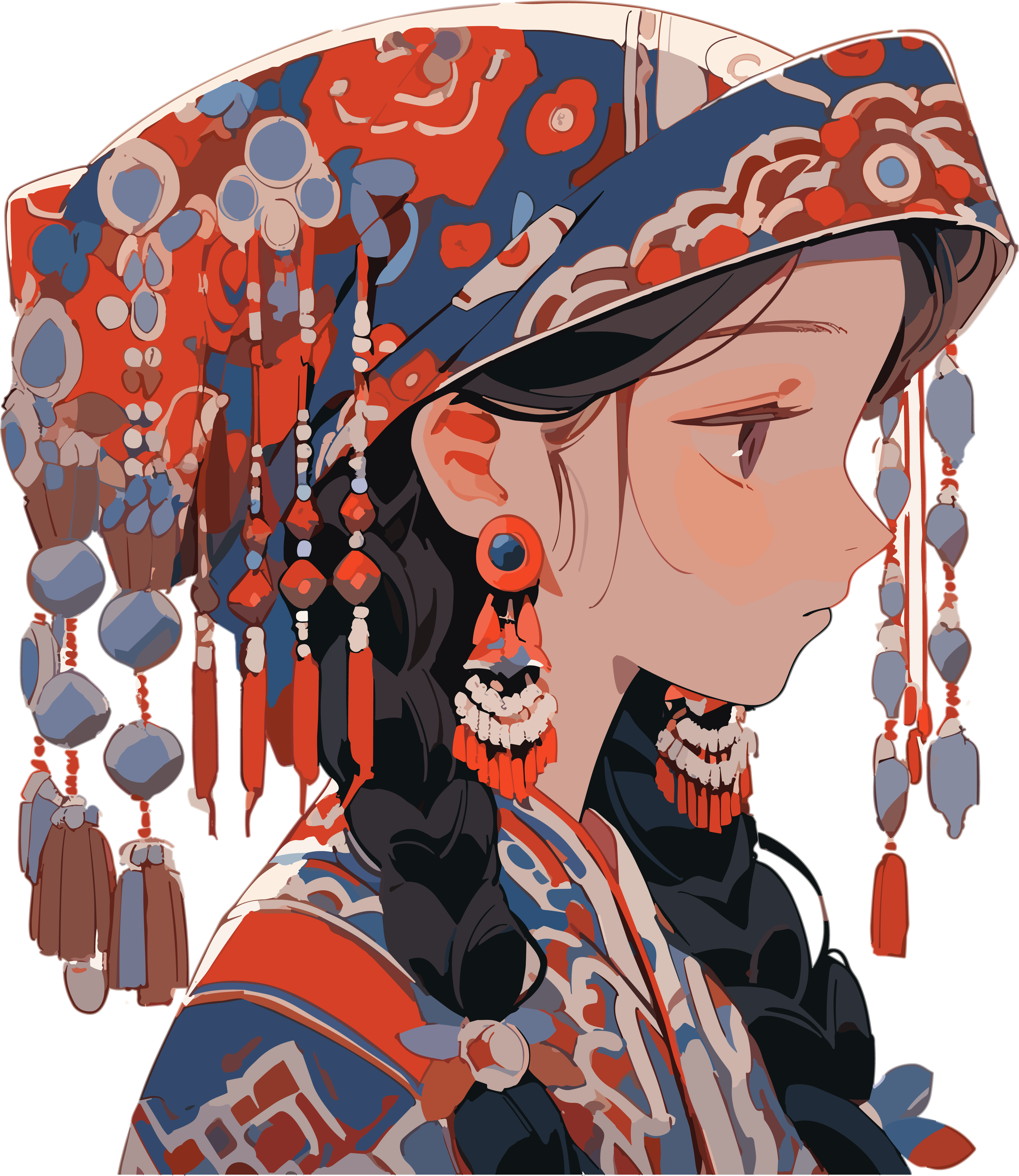 Contemporary Chinese artistic style elements of traditional women's jewelry