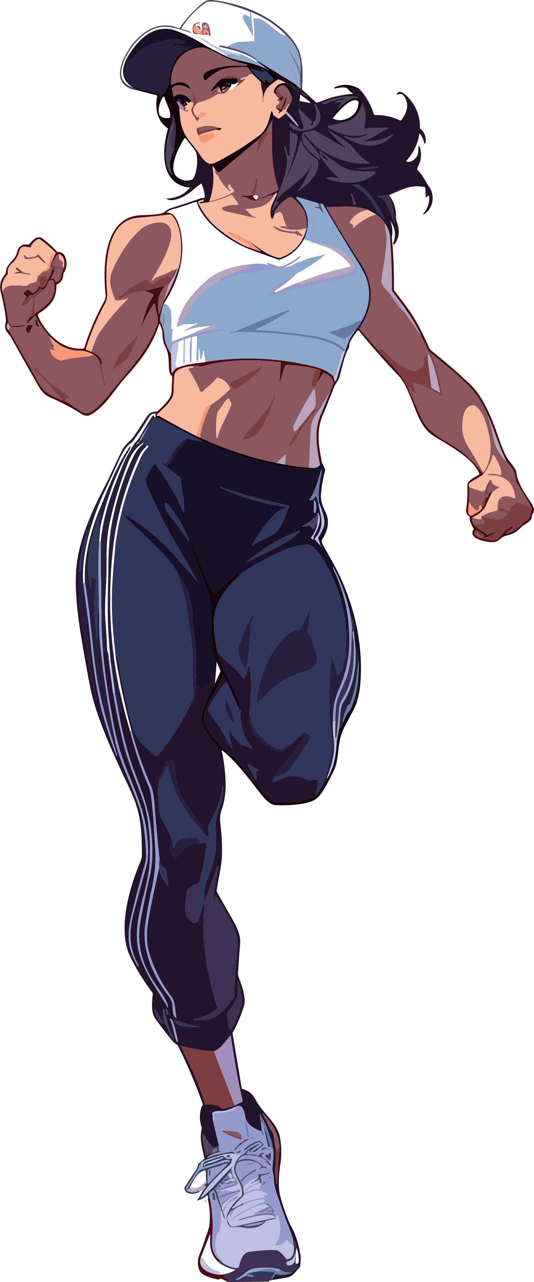 Female athlete transparent background commercial elements