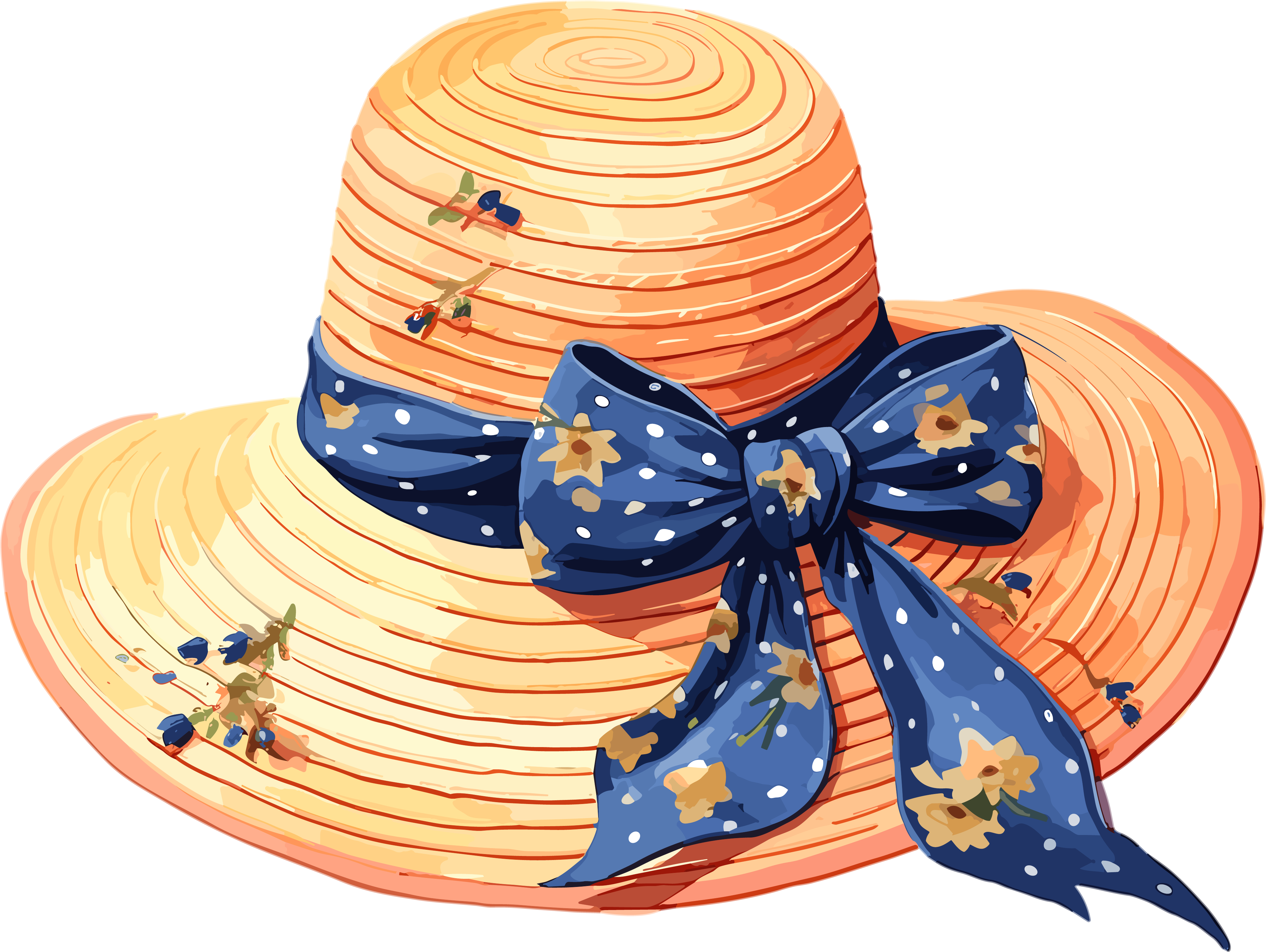 Creative floral pattern illustration design for sun hats