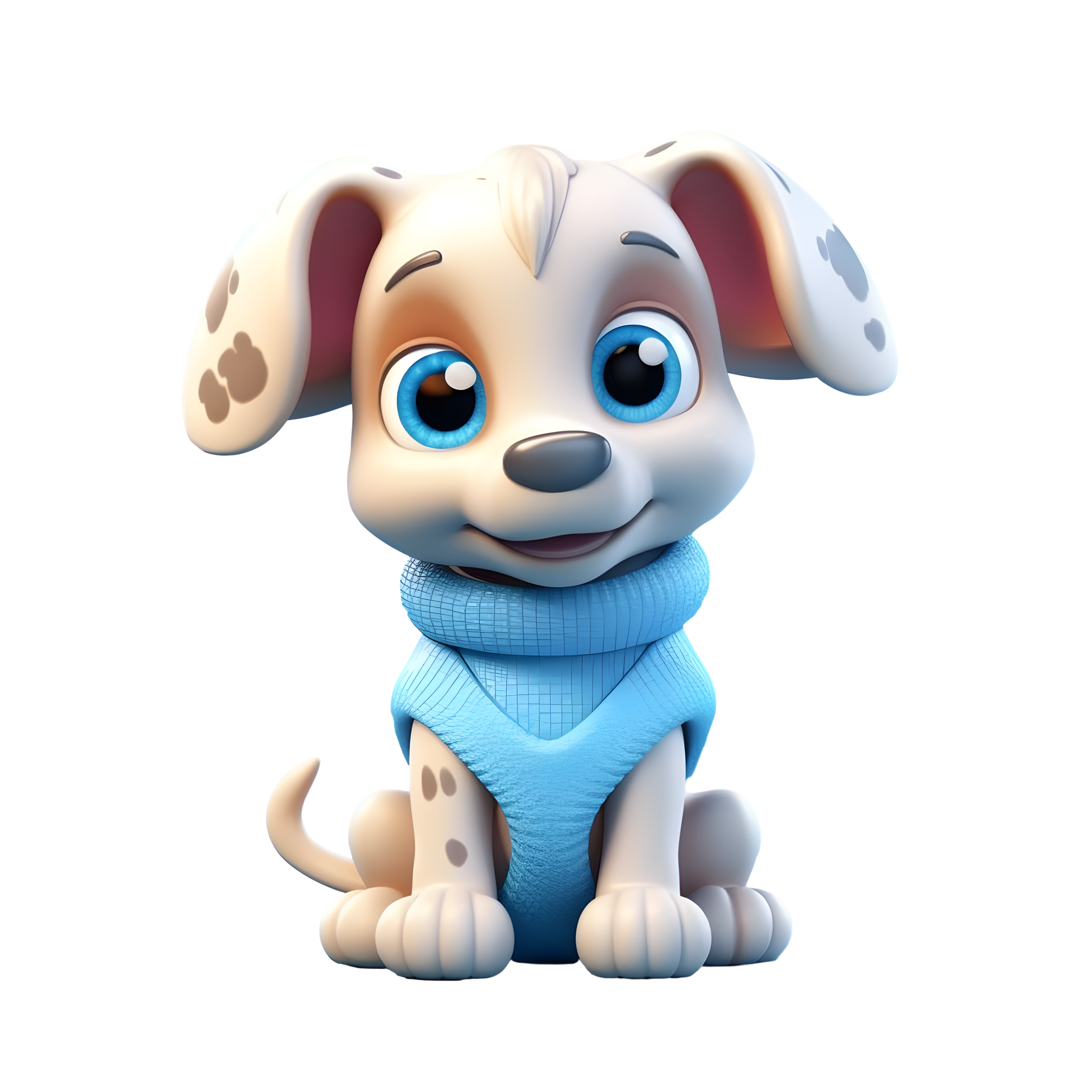 3D glossy clay animal cute dog illustration