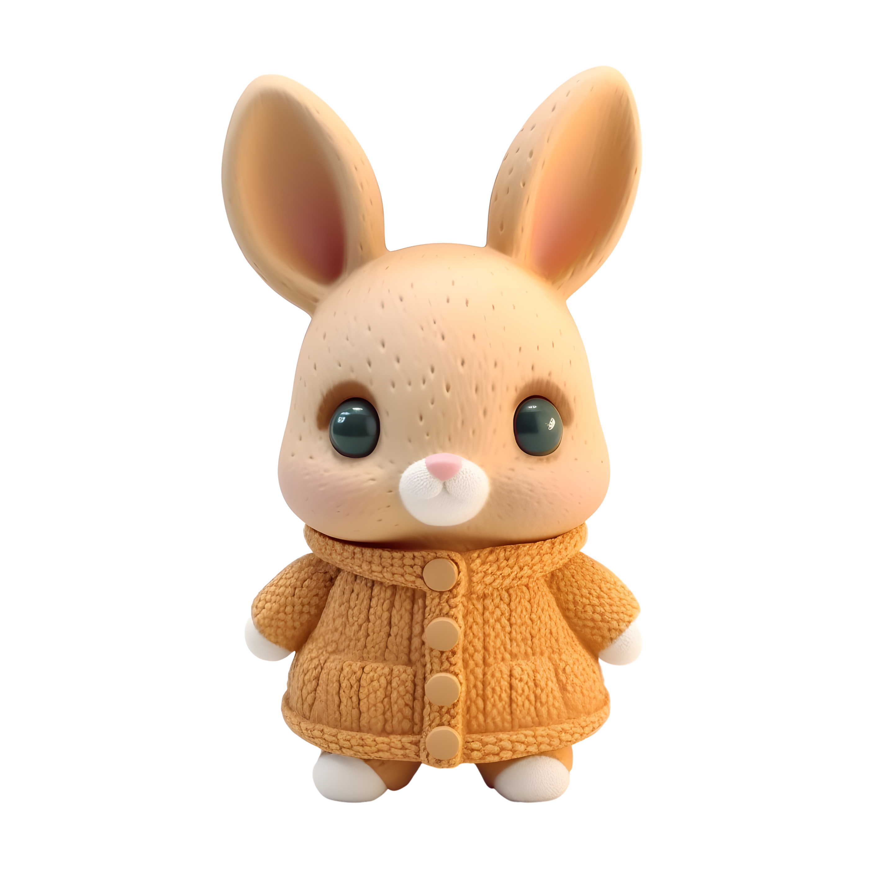 Cute little bunny 3D light clay animal material