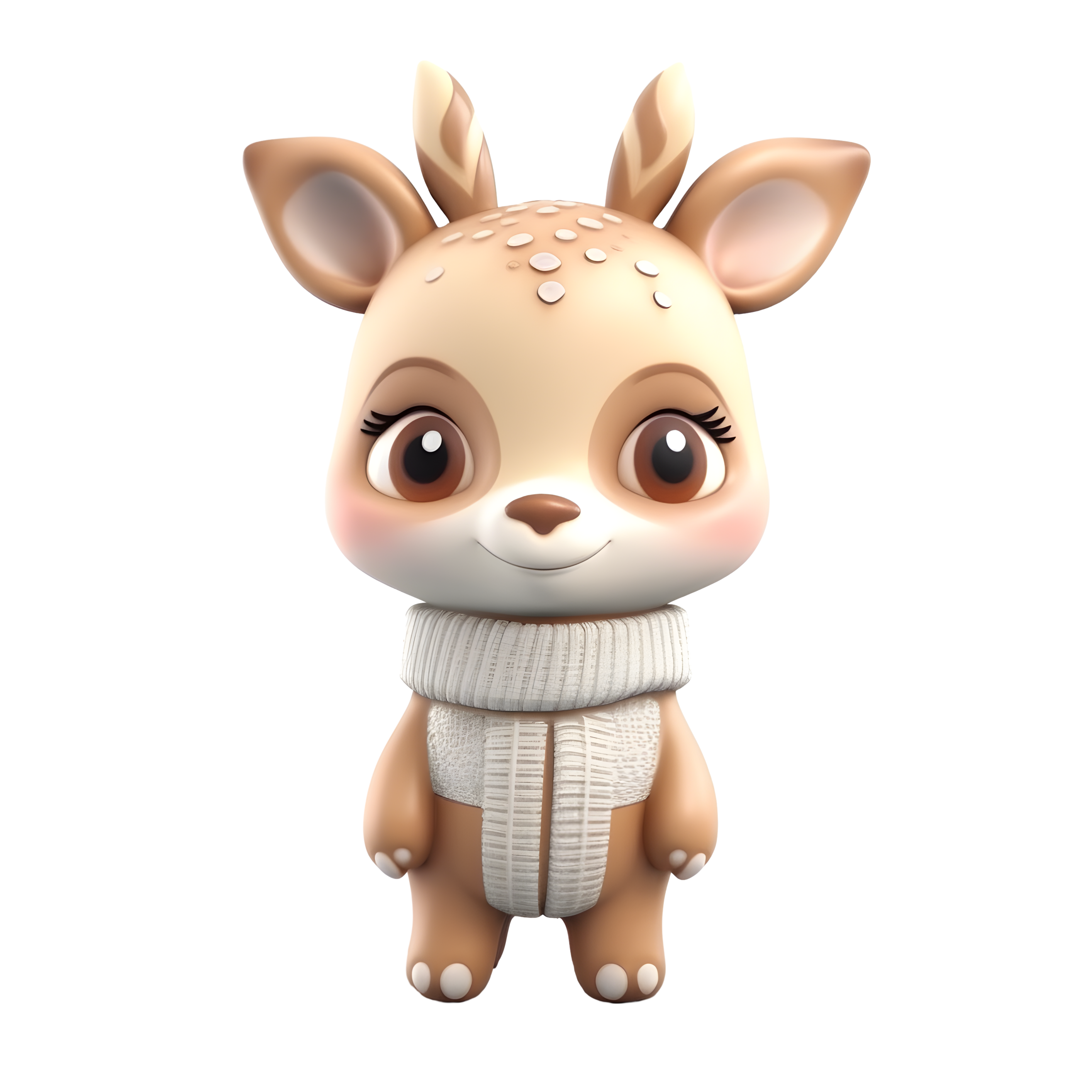Little Deer Baby 3D Glossy Clay Animal Illustration