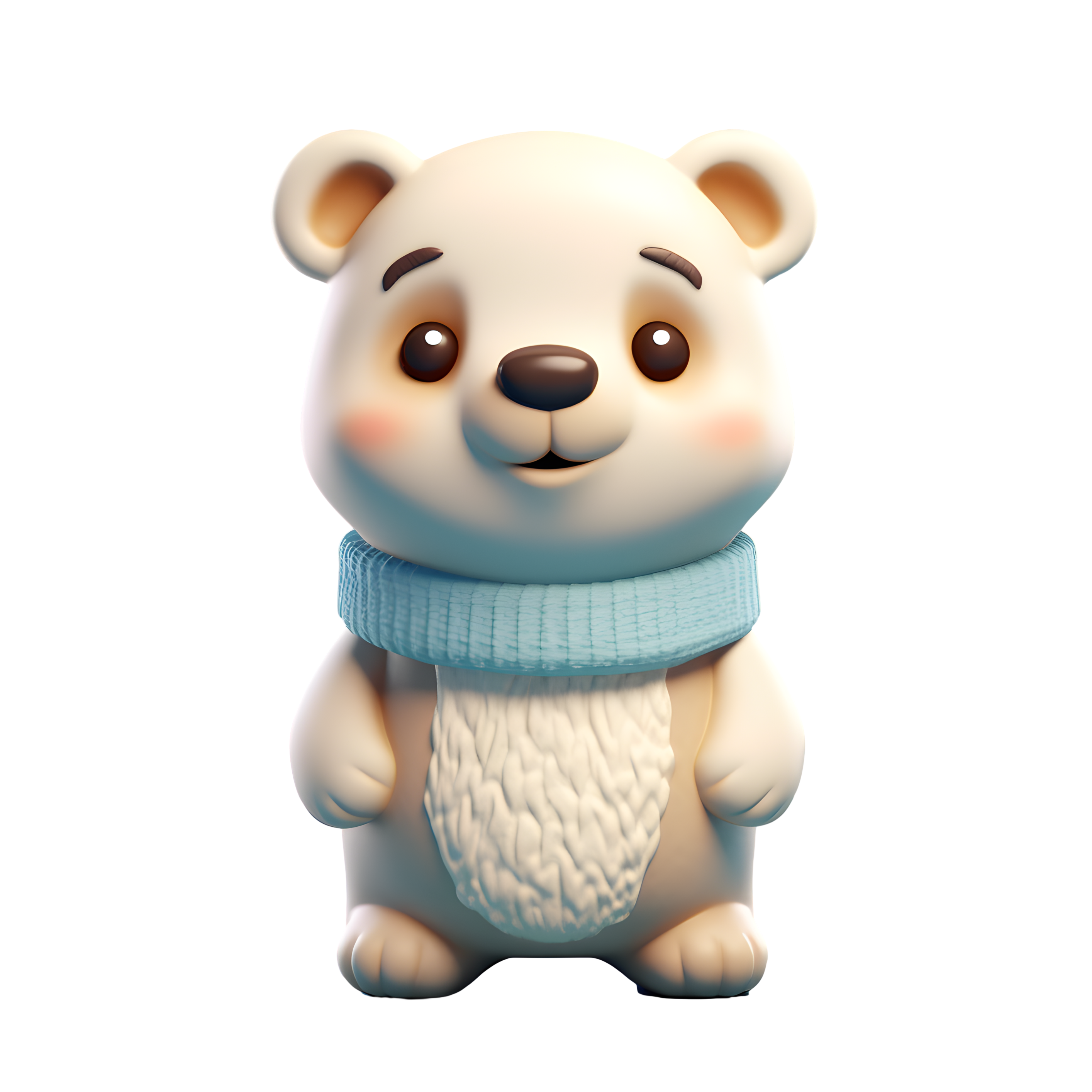Super Cute 3D Glossy Clay Material of Polar Bear