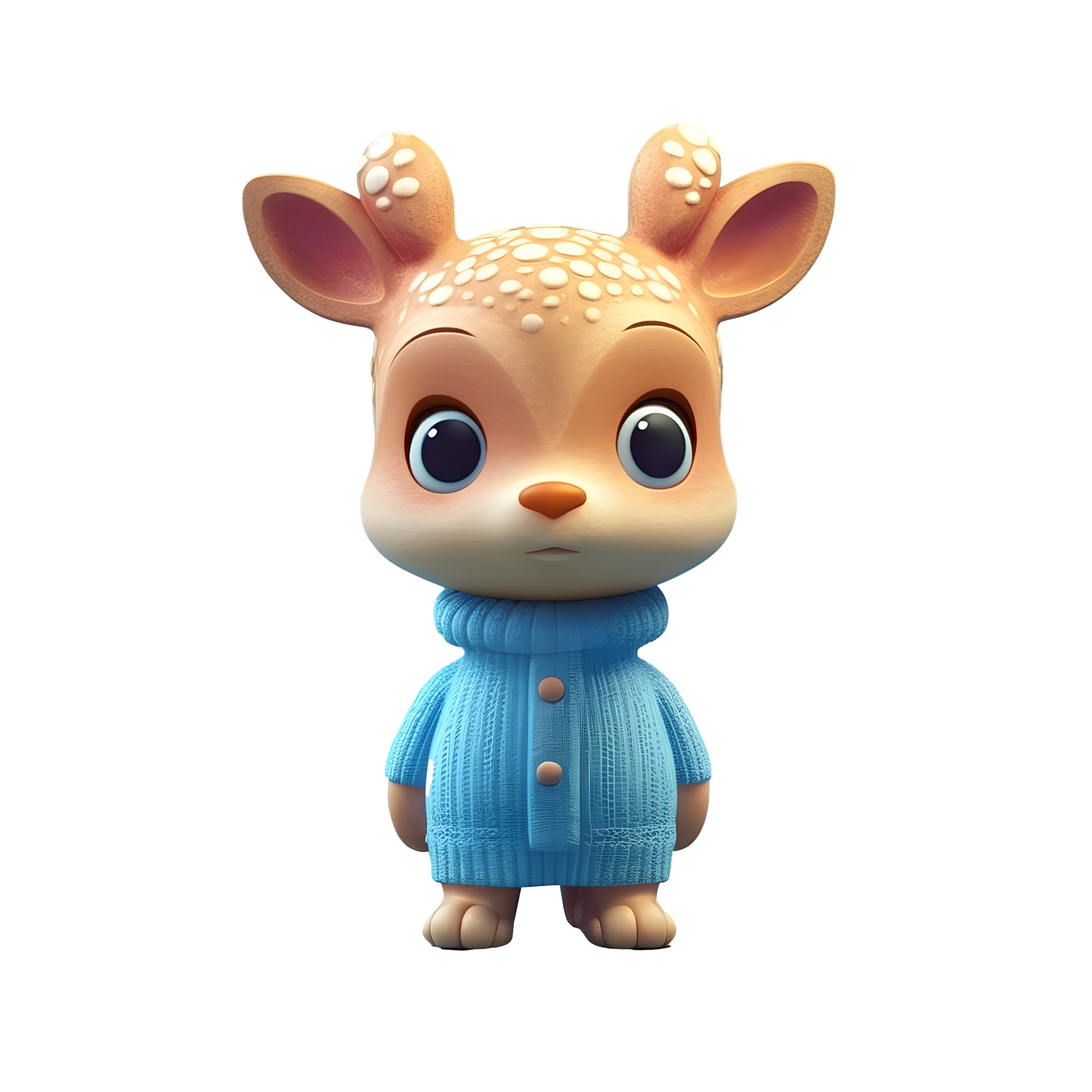 Super cute 3D glossy clay deer commercial material