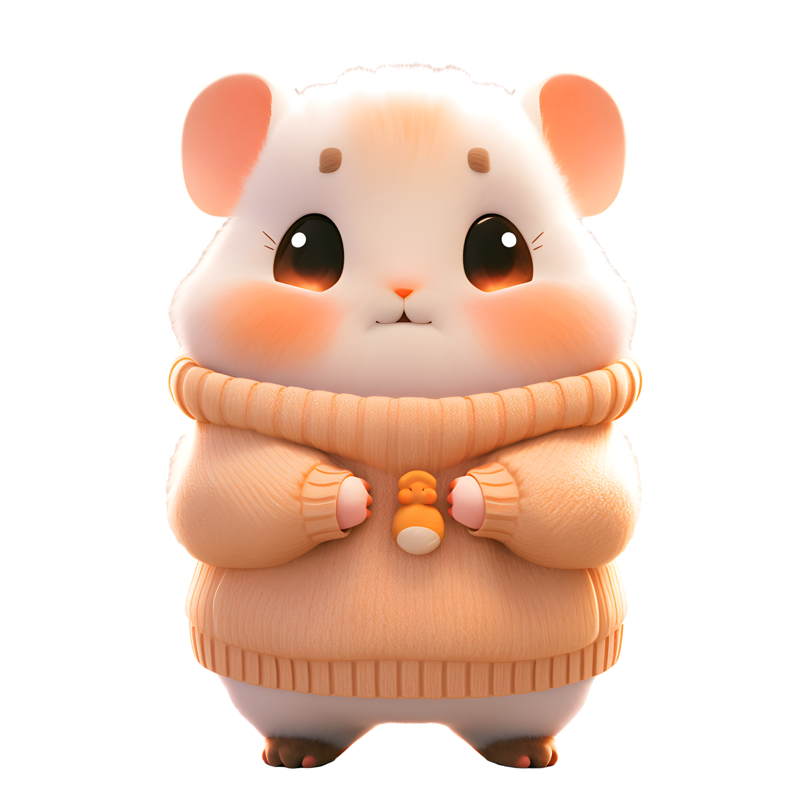 Commercially usable 3D glossy clay animal hamster illustration