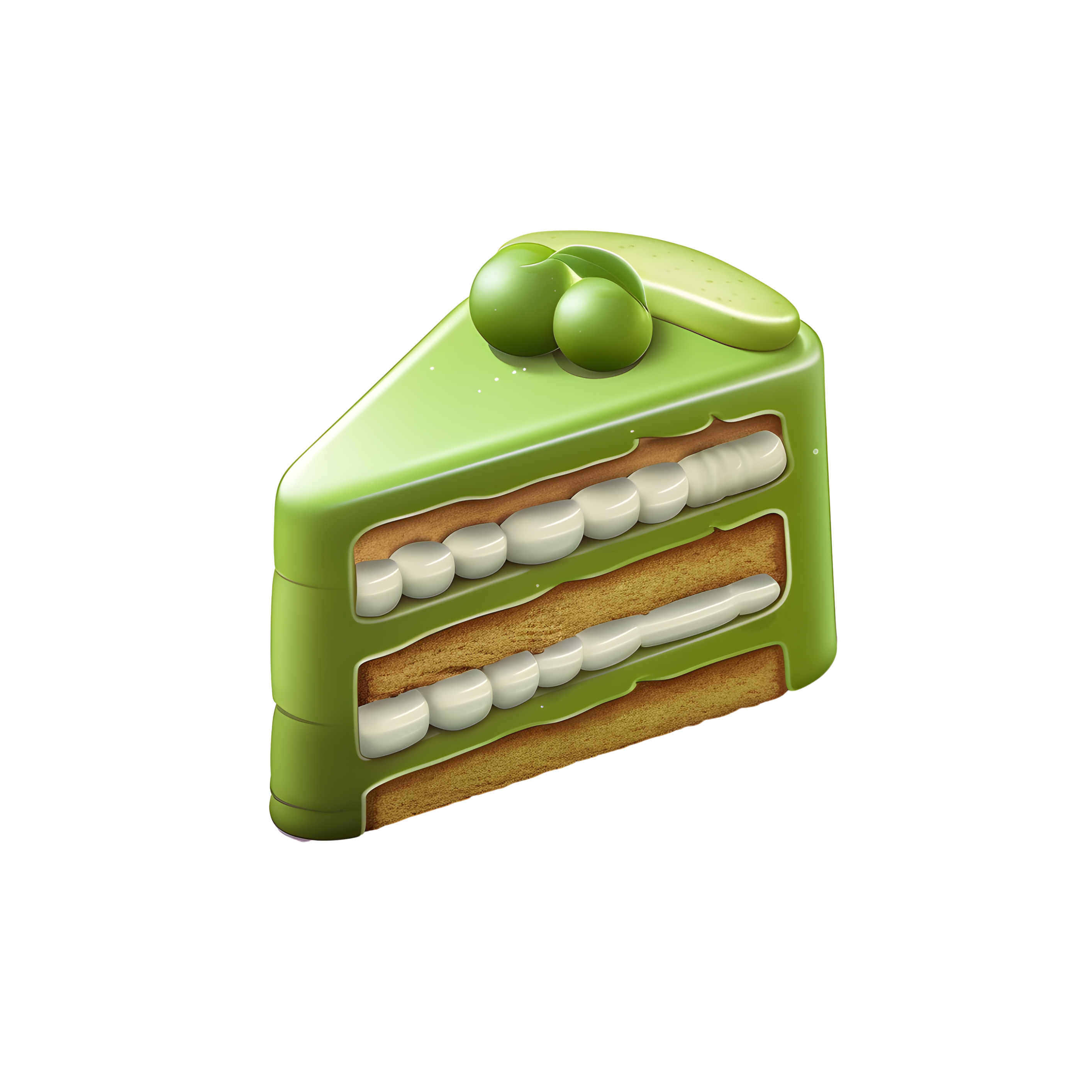 Commercially usable 3D cartoon matcha cake material