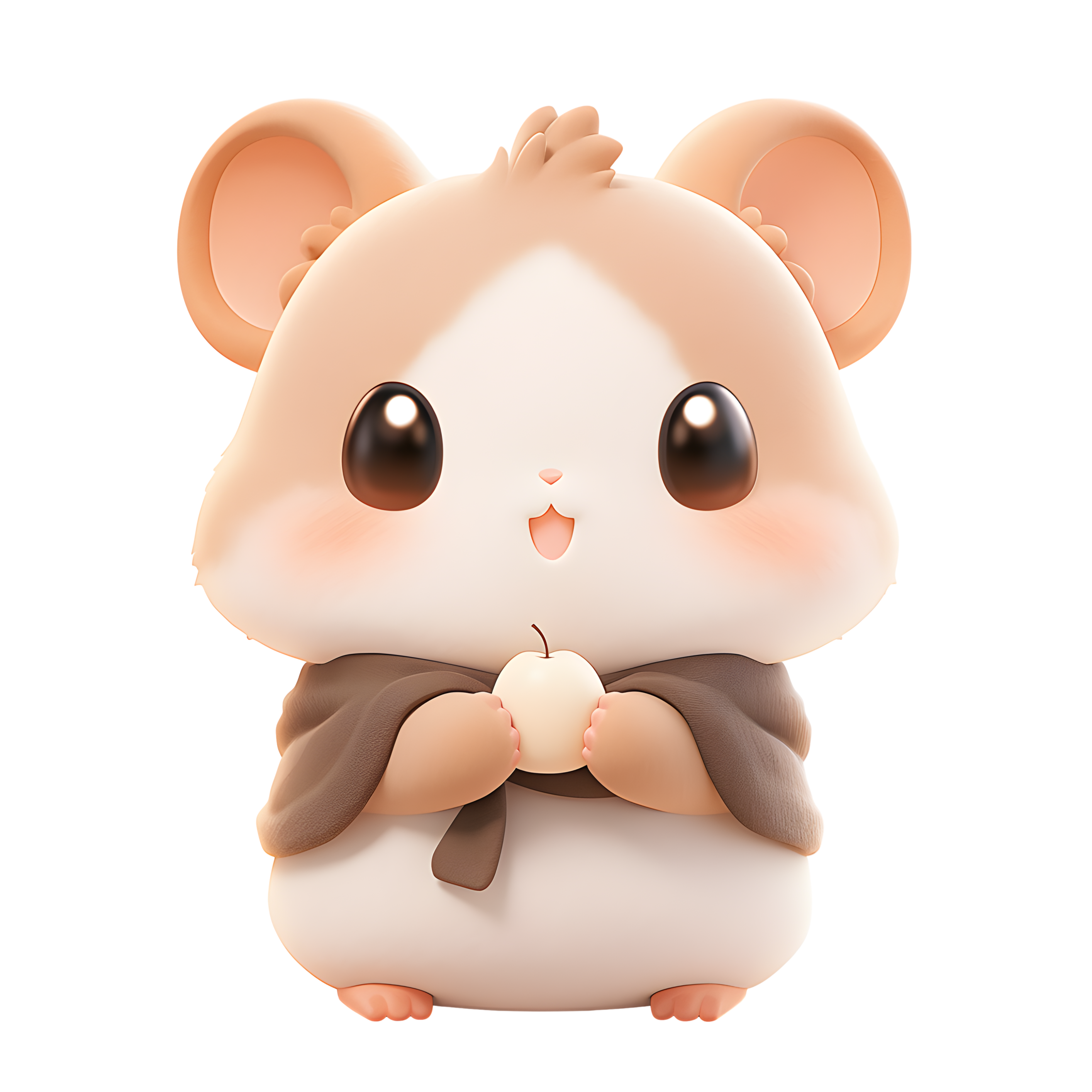3D Glossy Hamster Clay Transparent Background Material