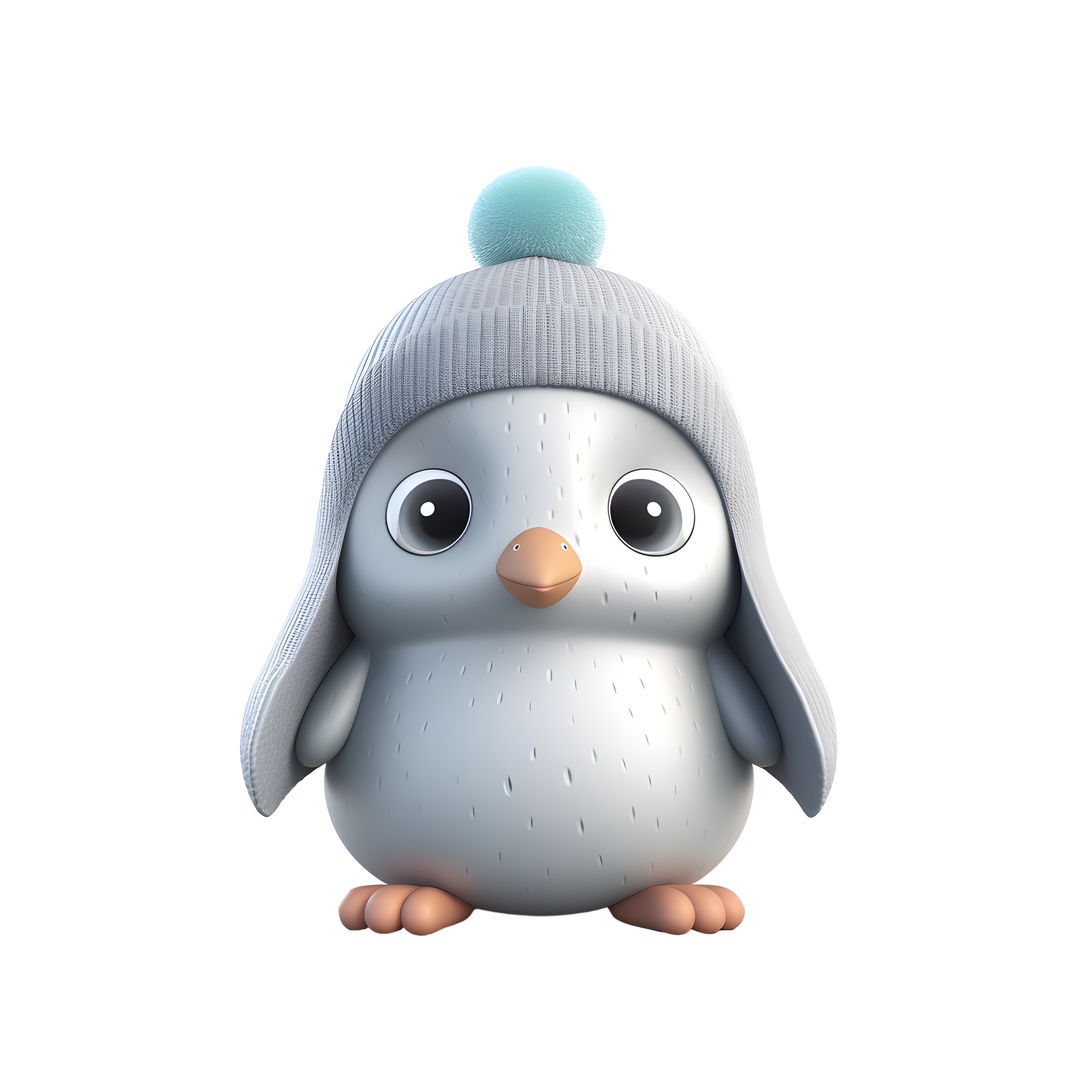 Super cute 3D glossy clay penguin baby material