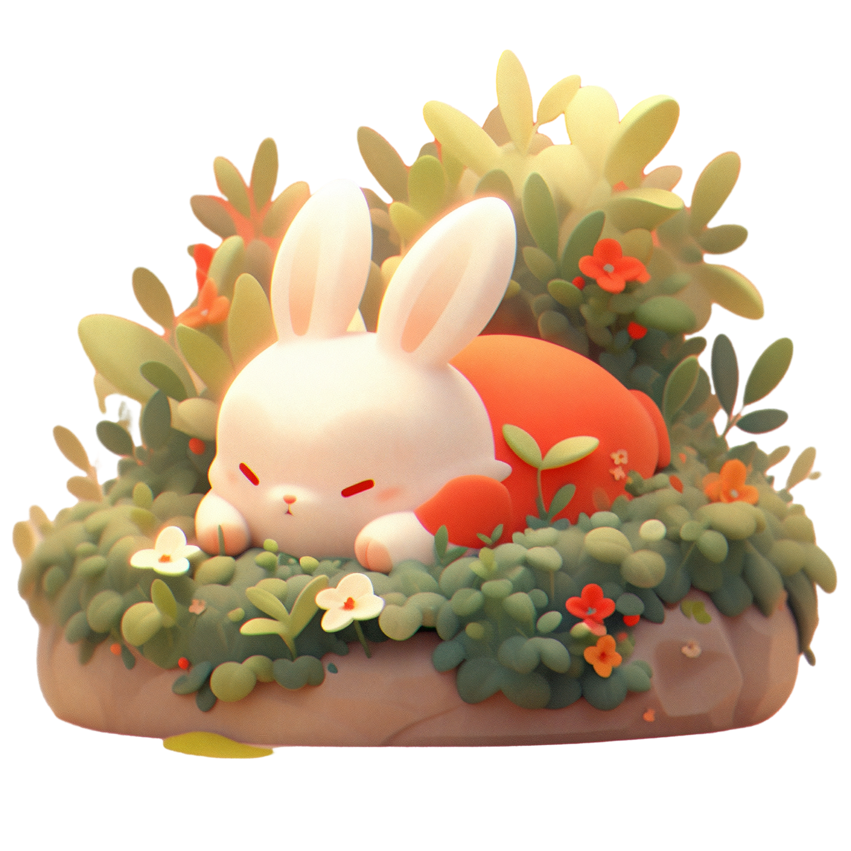Stone-themed super cute bunny blind box elements