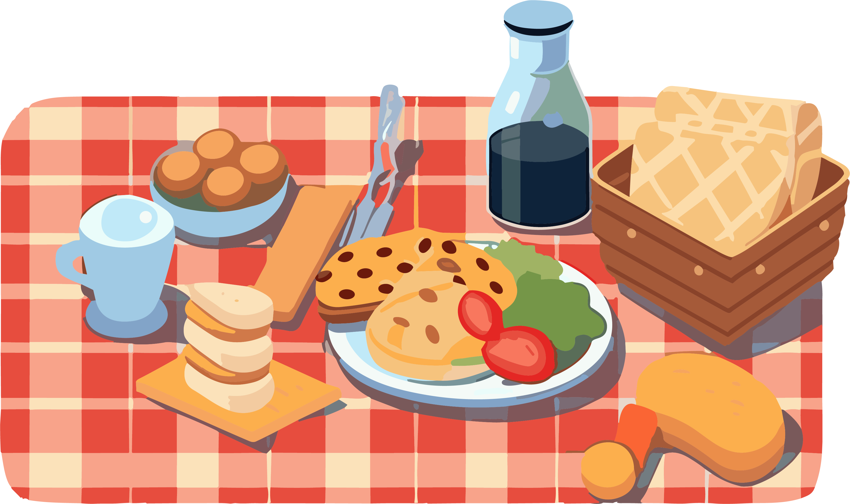 Creative business design outdoor picnic blanket food materials