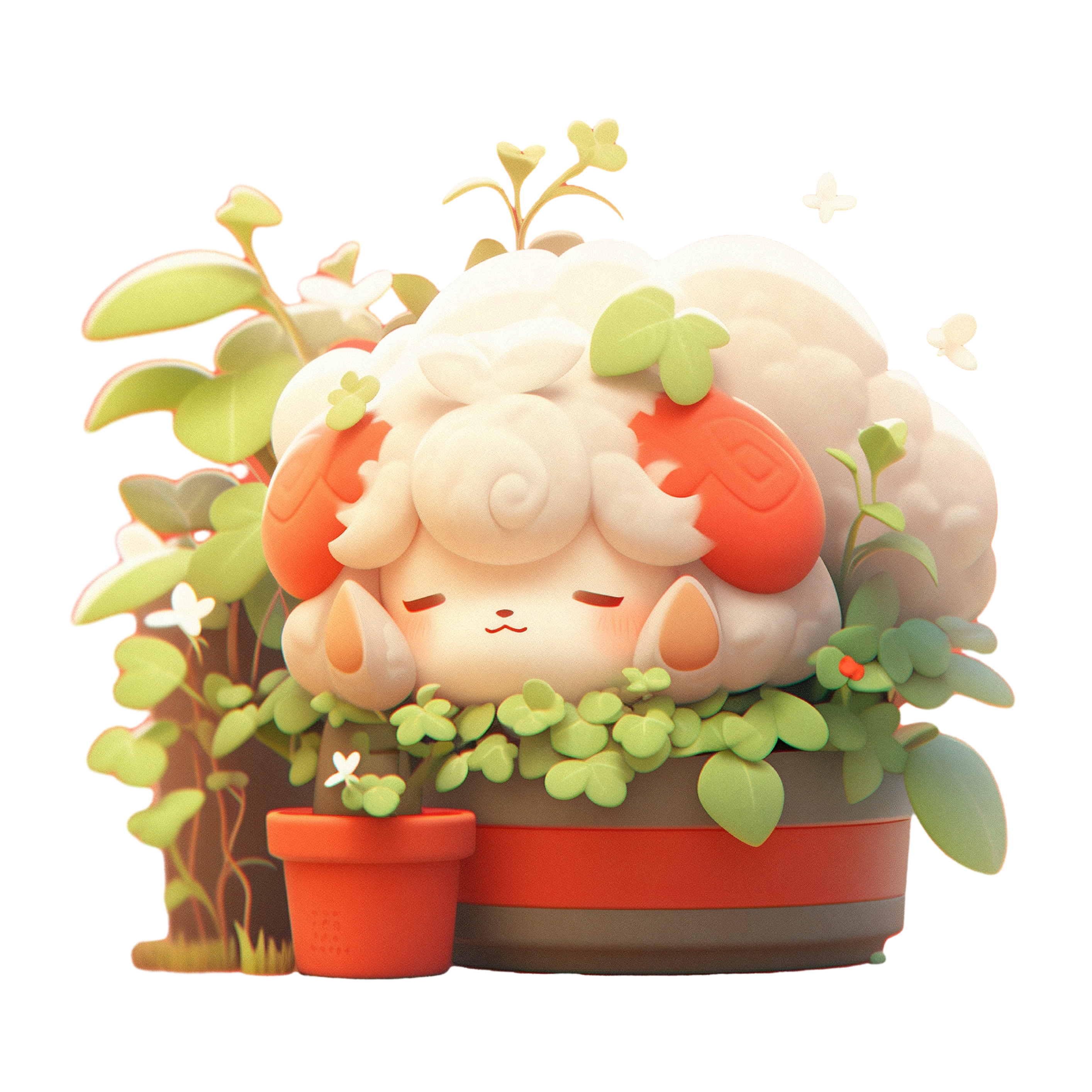 Cute design decoration material of sleeping sheep