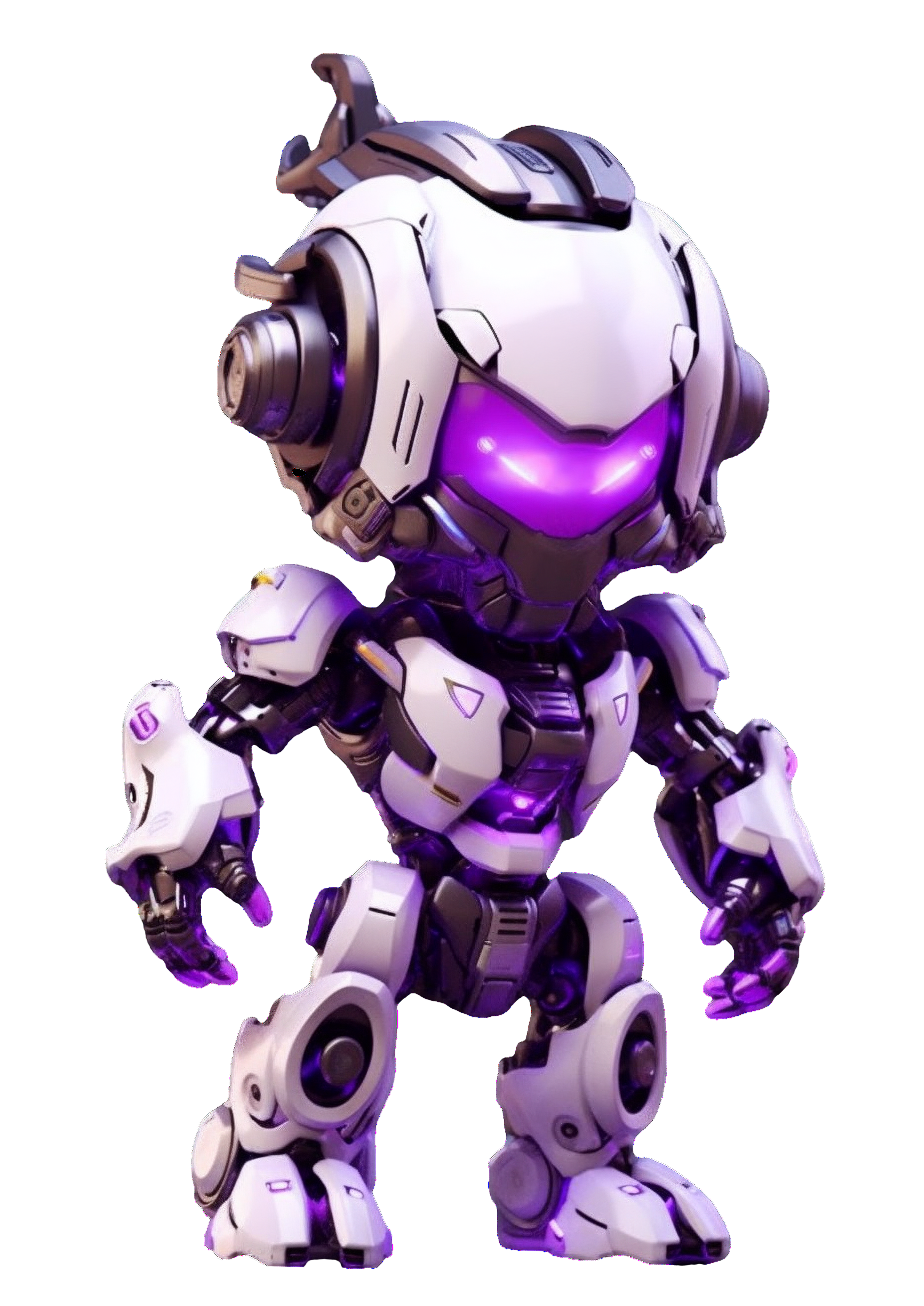 Illustration material of a robot emitting purple light