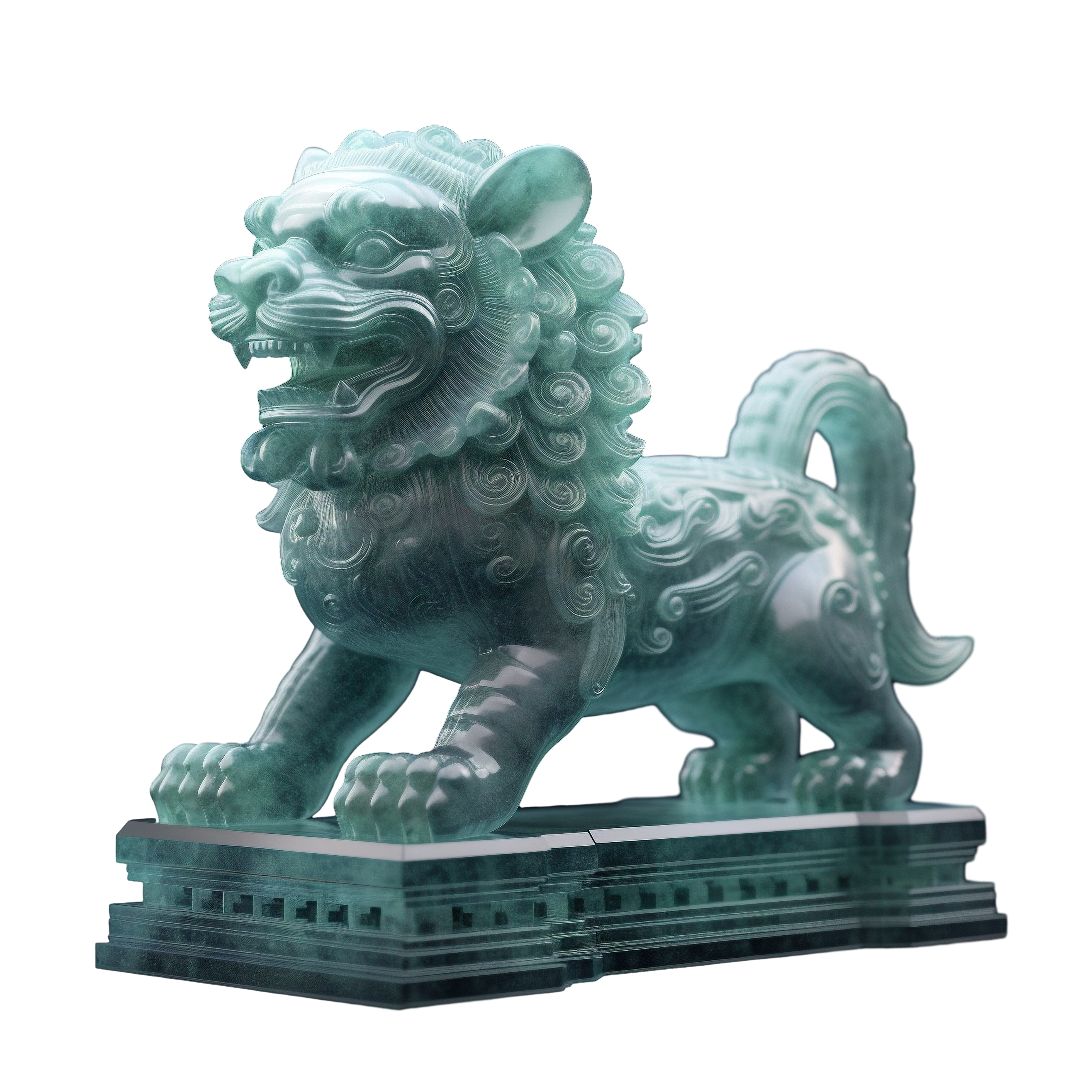 Animal sculpture transparent background creative material