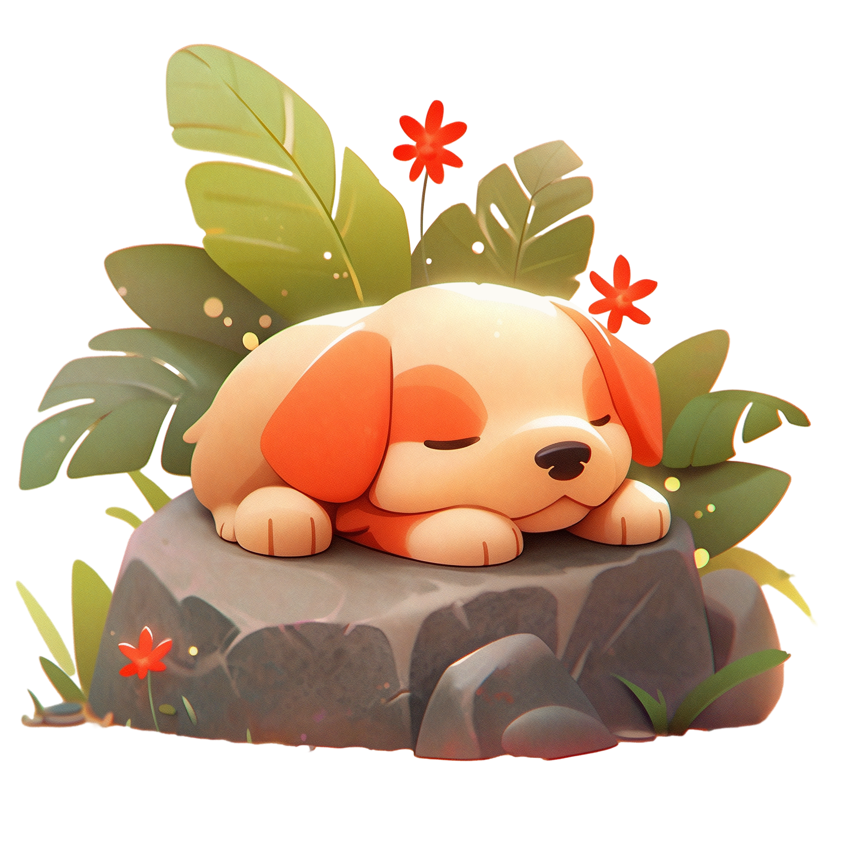 Dog on a Stone Animal Blind Box Design Material