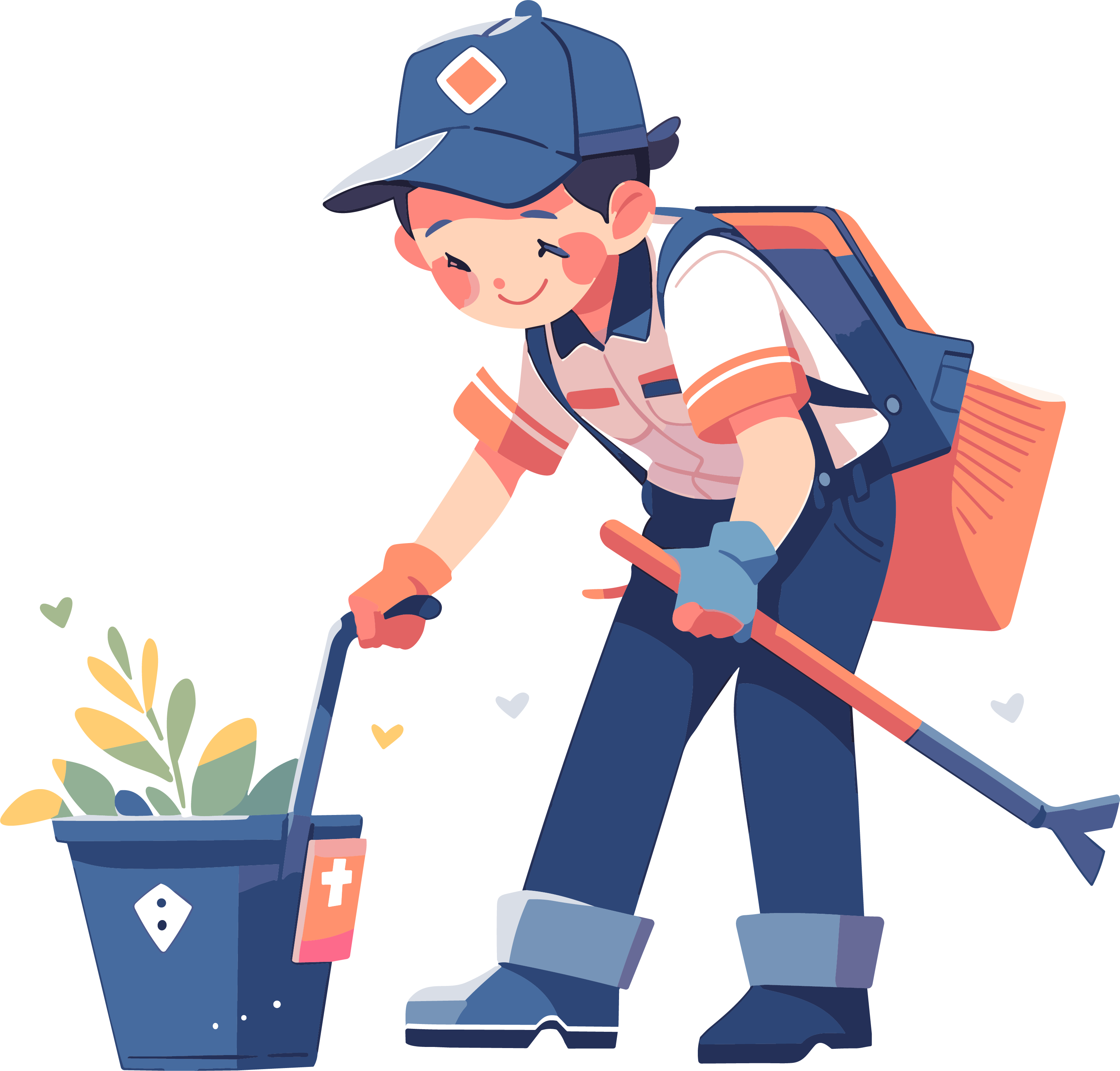 Illustration design materials for sanitation workers