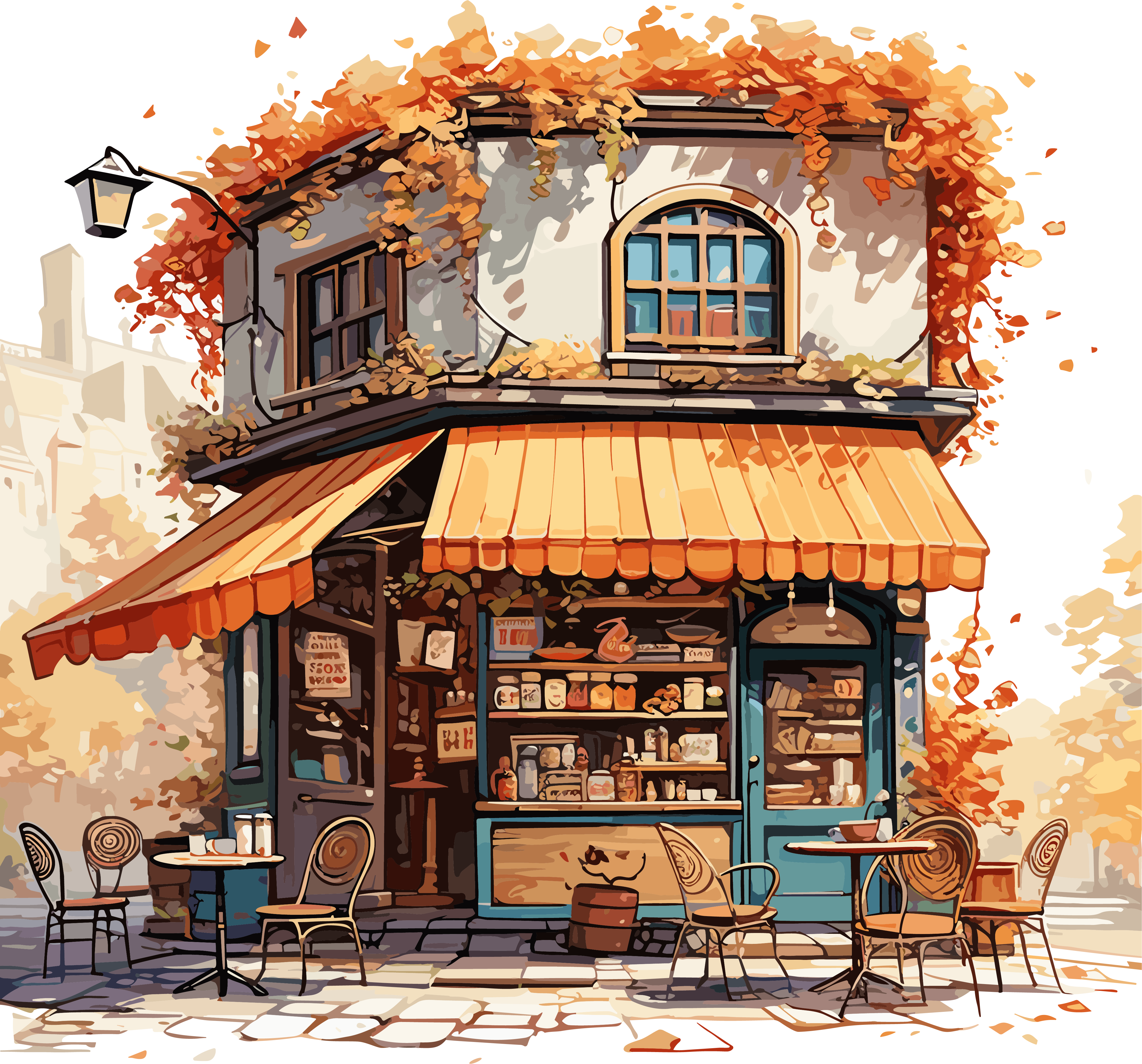 Illustration design inspiration coffee shop commercial materials