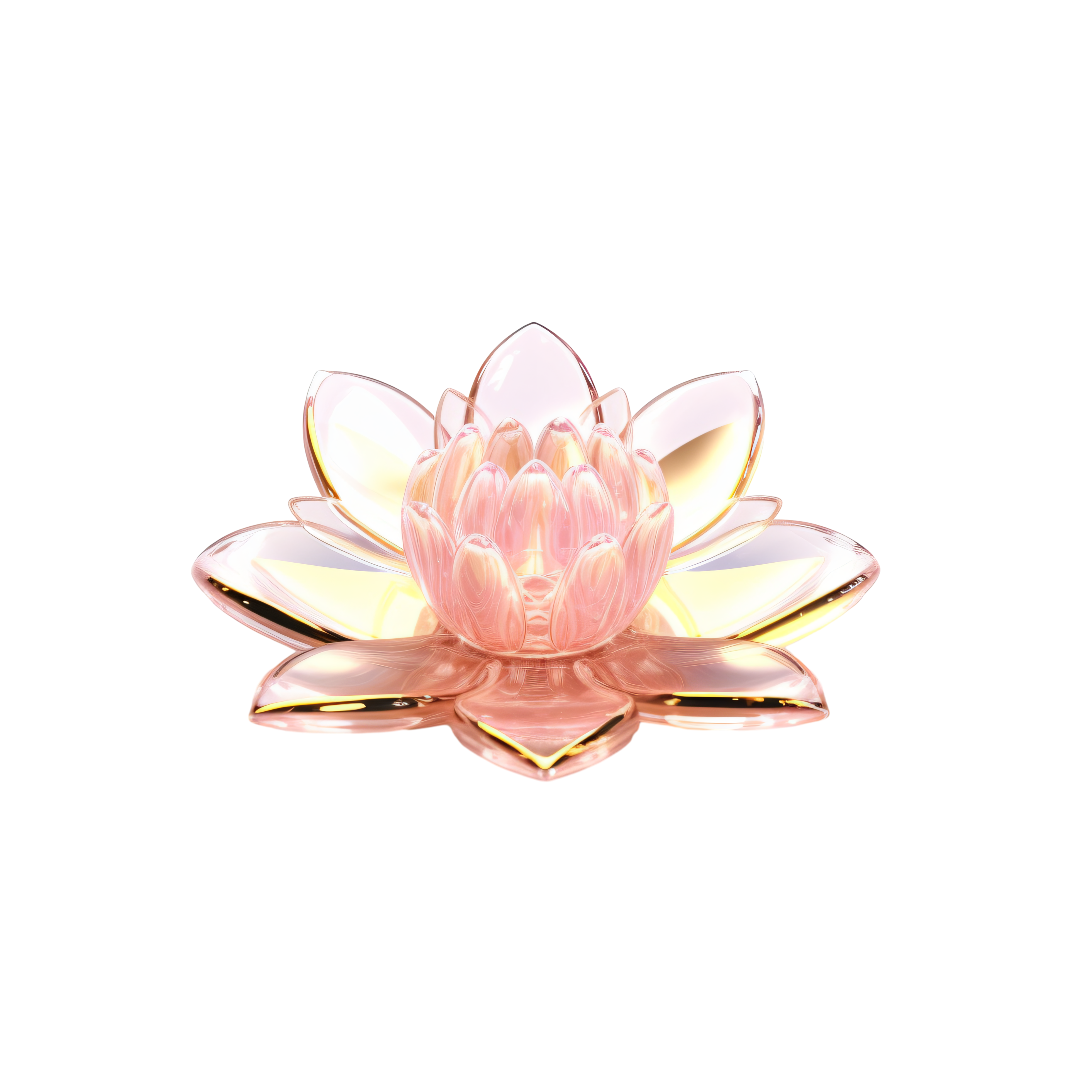 Transparent glass texture flower transparent background material