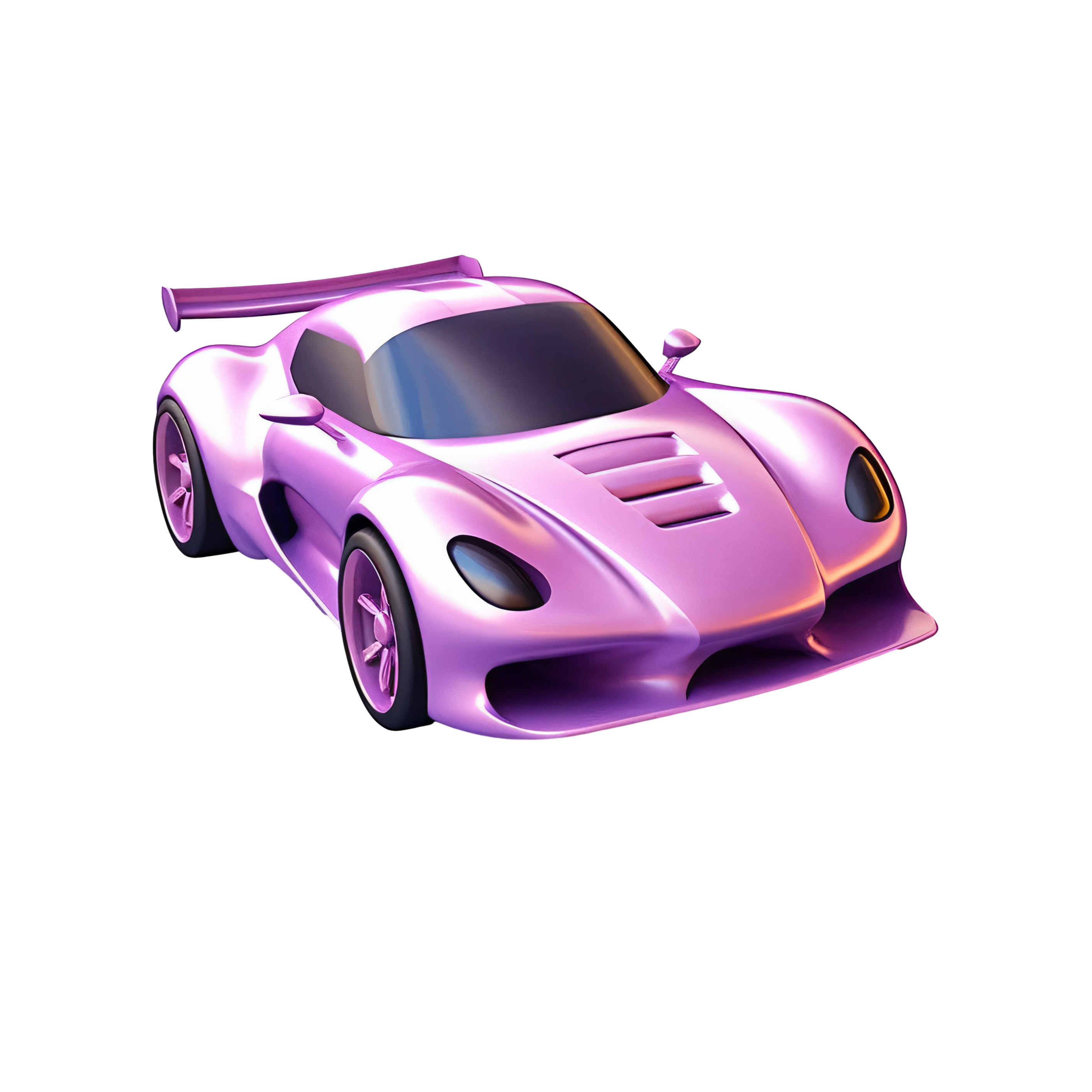 3D Pink Purple Toy Sports Car Commercial Material