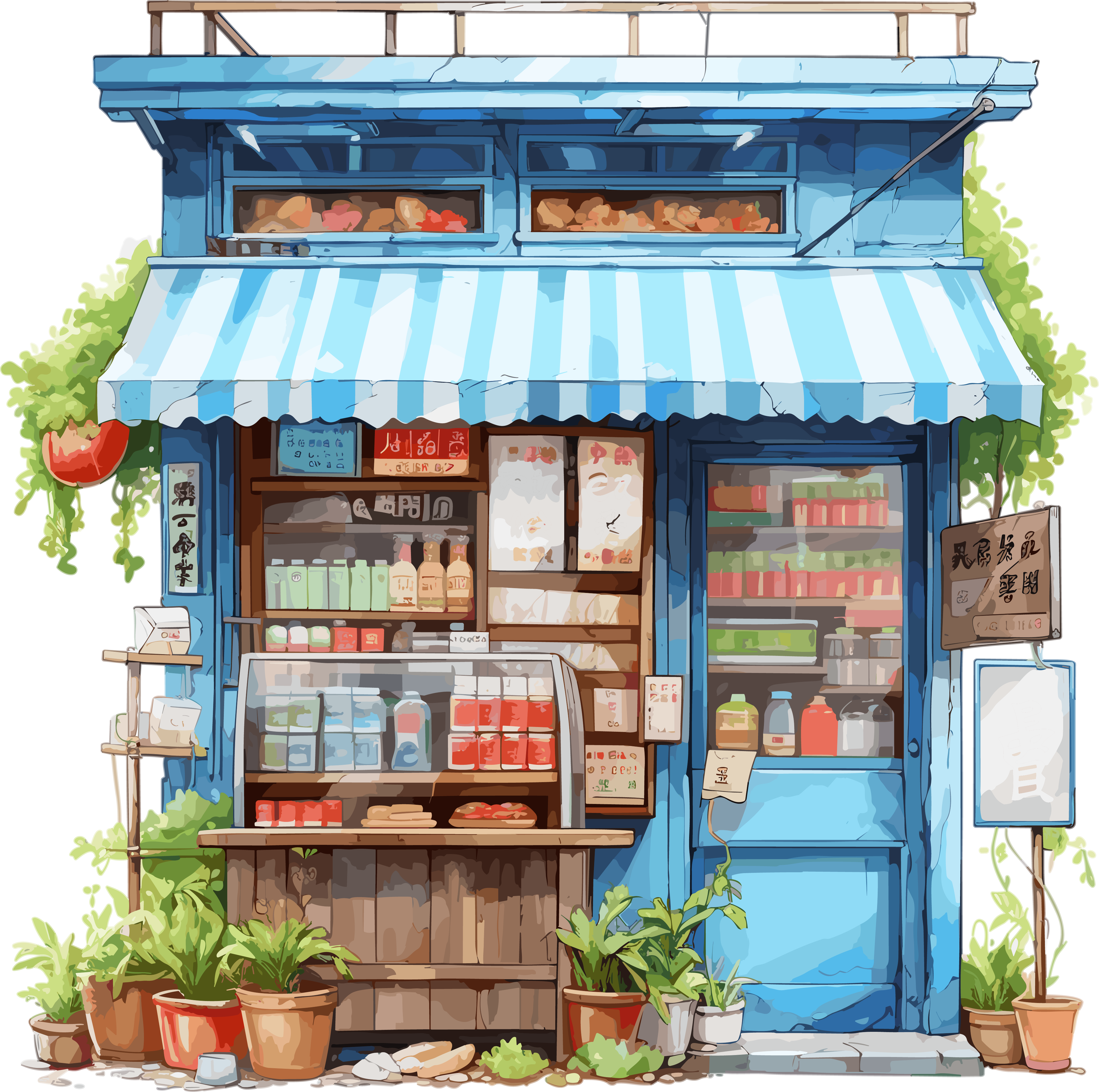 High-definition graphic materials for watercolor painting shop