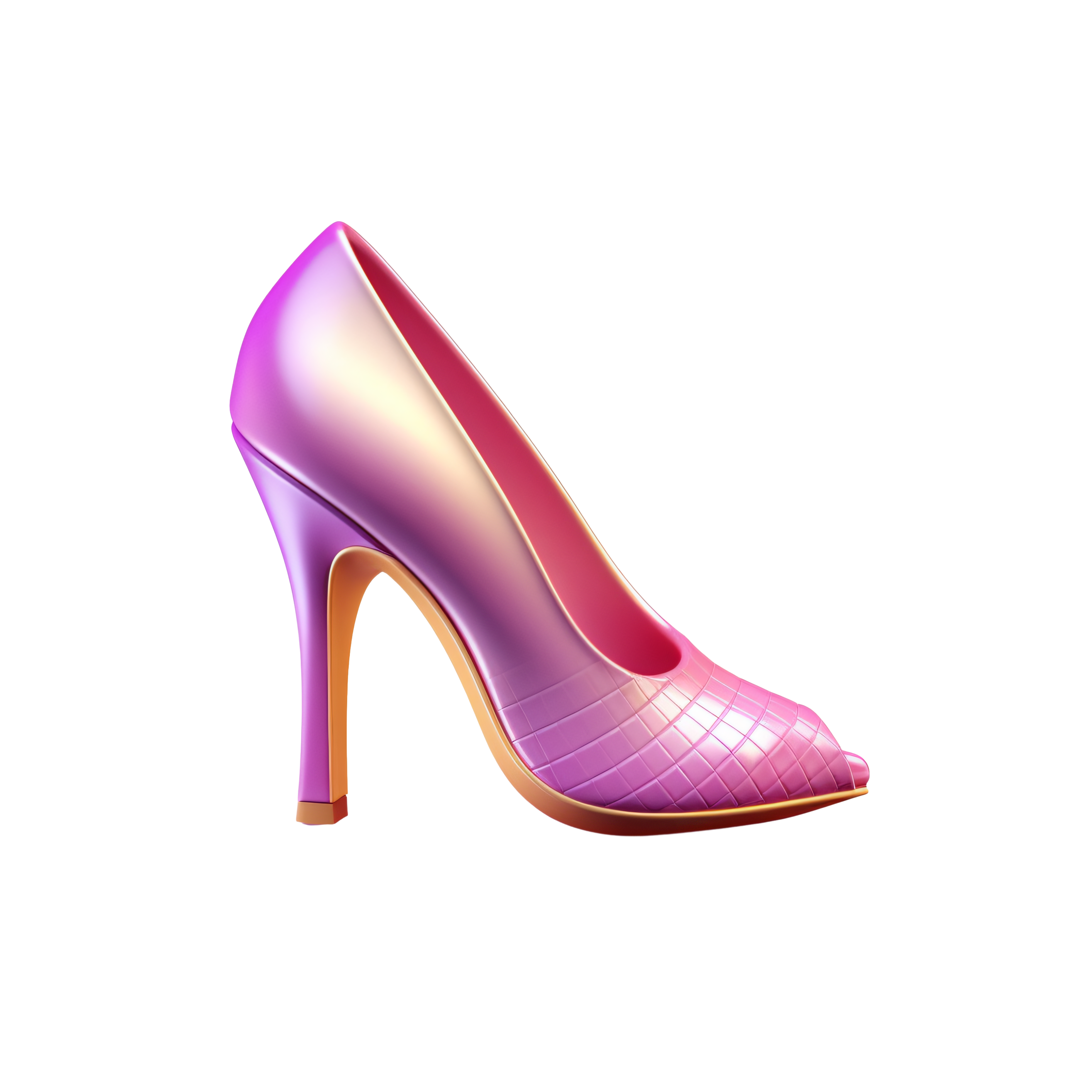 3D item icon pink-purple high heel shoe illustration