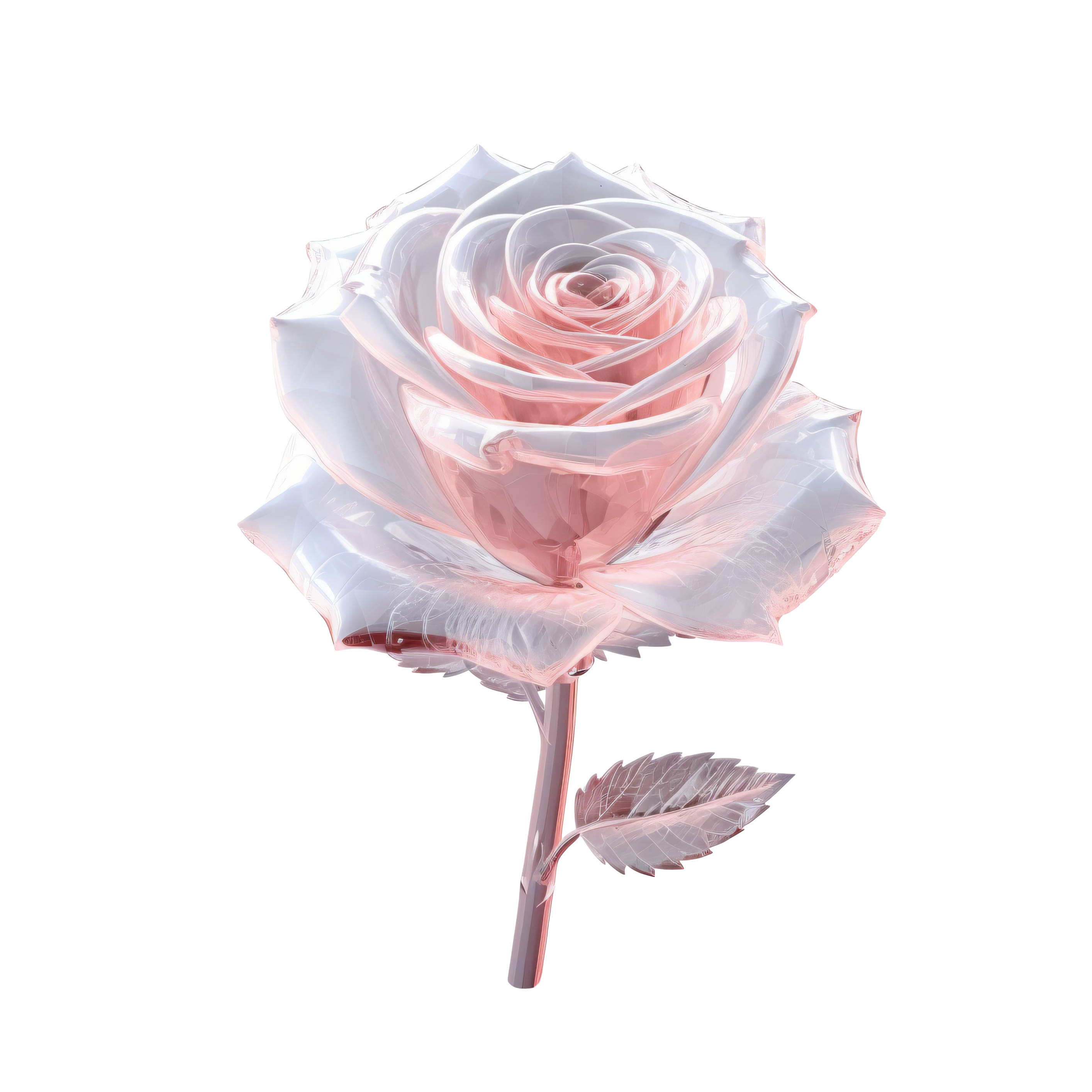 A high-definition light pink gold illustration of a rose