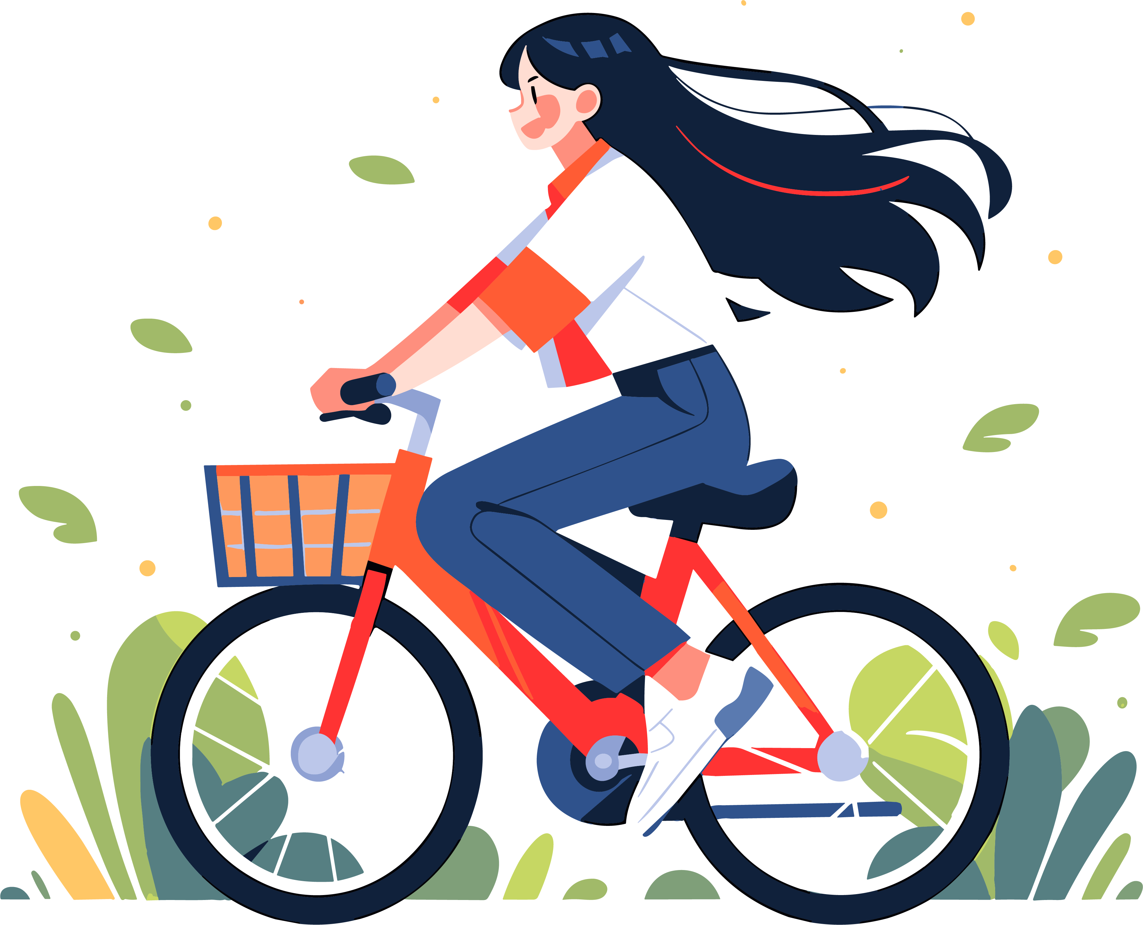 Exploring Nature Mountain Biking Illustration