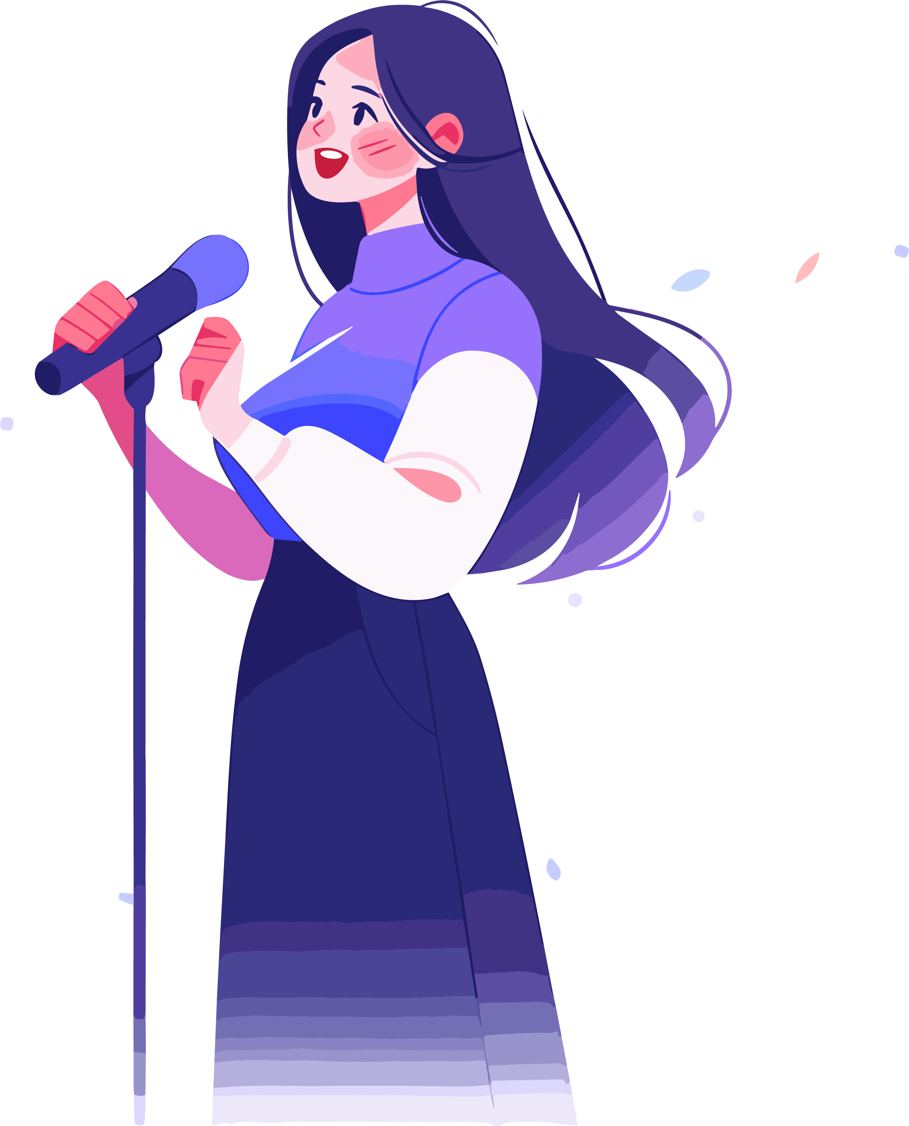 Energetic female lecturer illustration