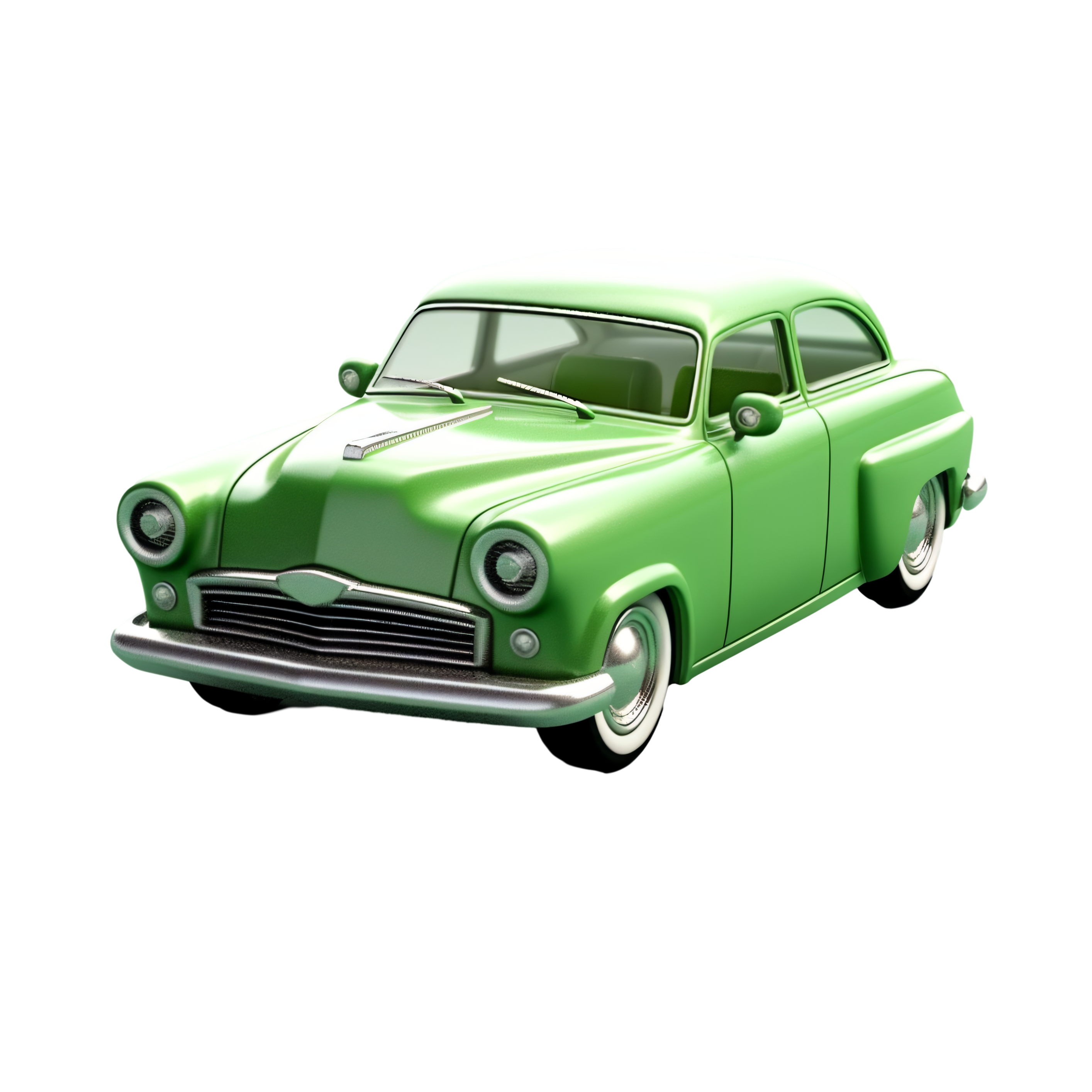 Green Eco-friendly Vintage Car HD PNG Element
