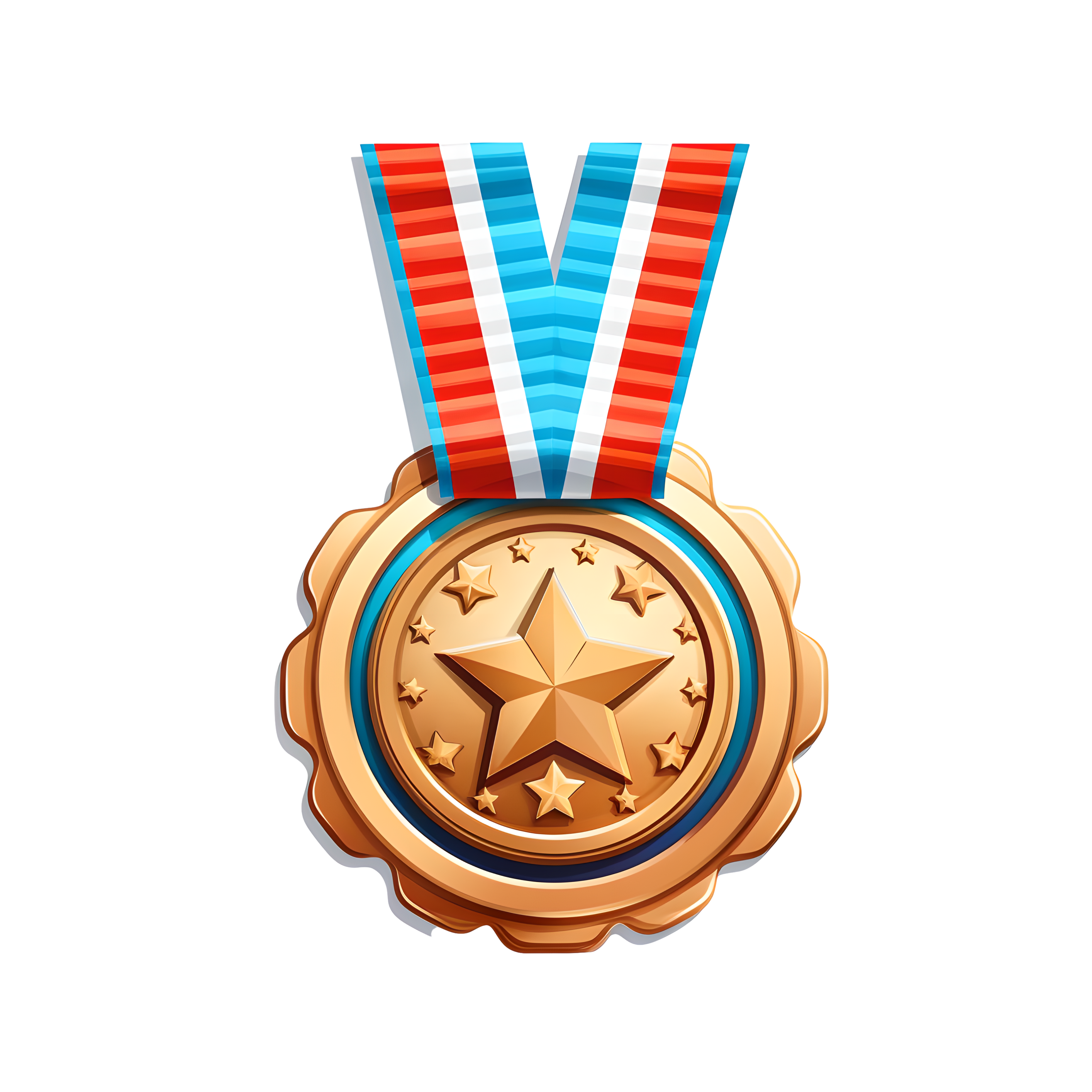 High-definition transparent background 3D cartoon medal material