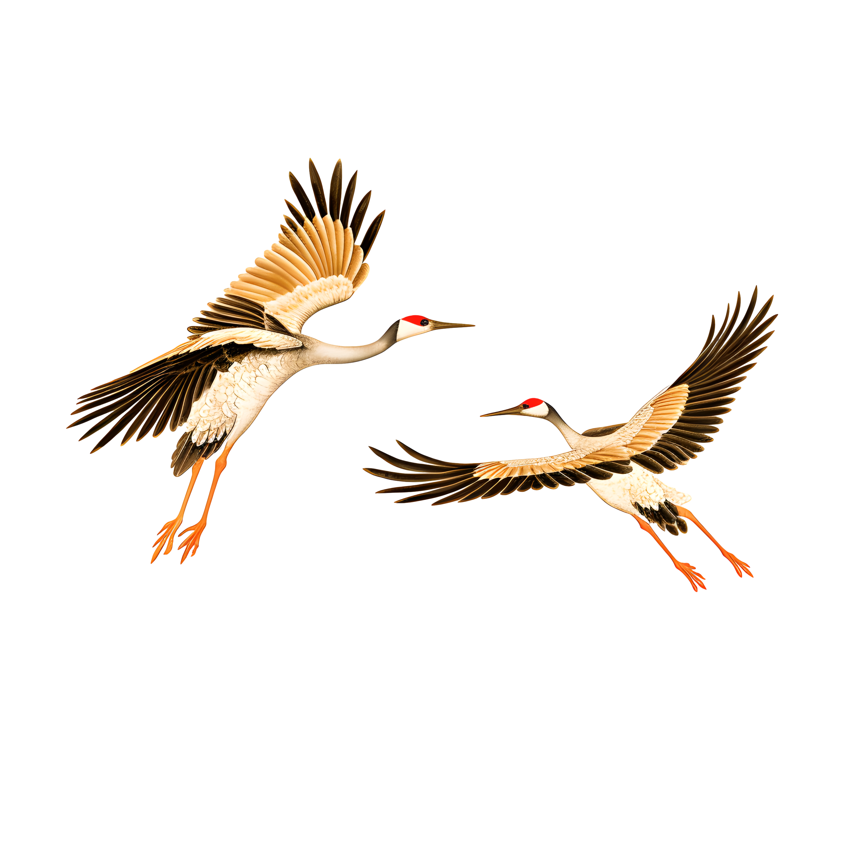 Artistic commercial design materials of Double Crane Flying