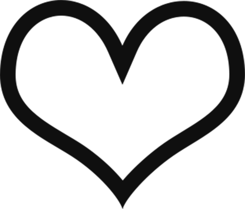Bold line heart likes transparent background material