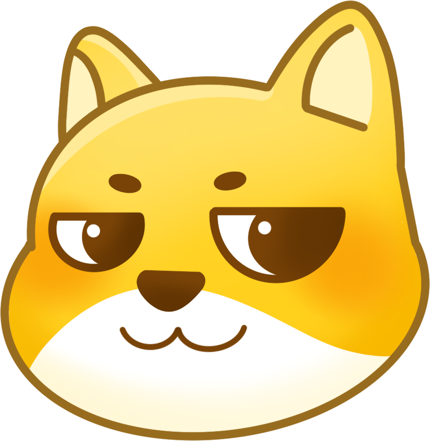 WeChat emoji dog head icon PNG commercial illustration