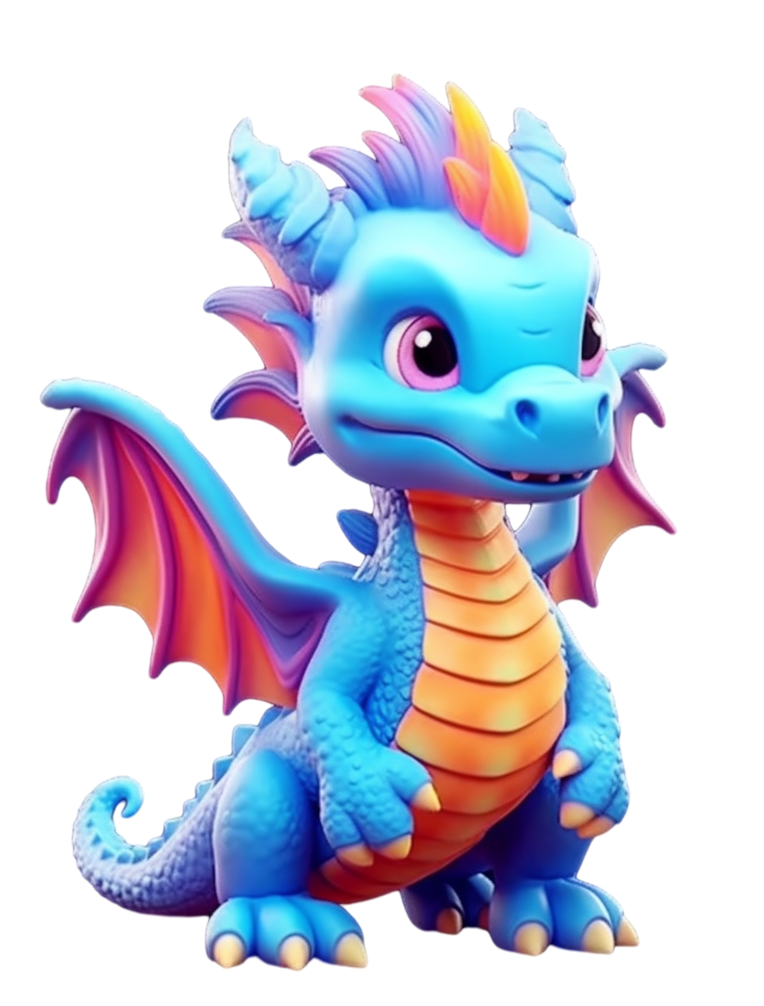 Dragon blind box light purple orange creative design elements
