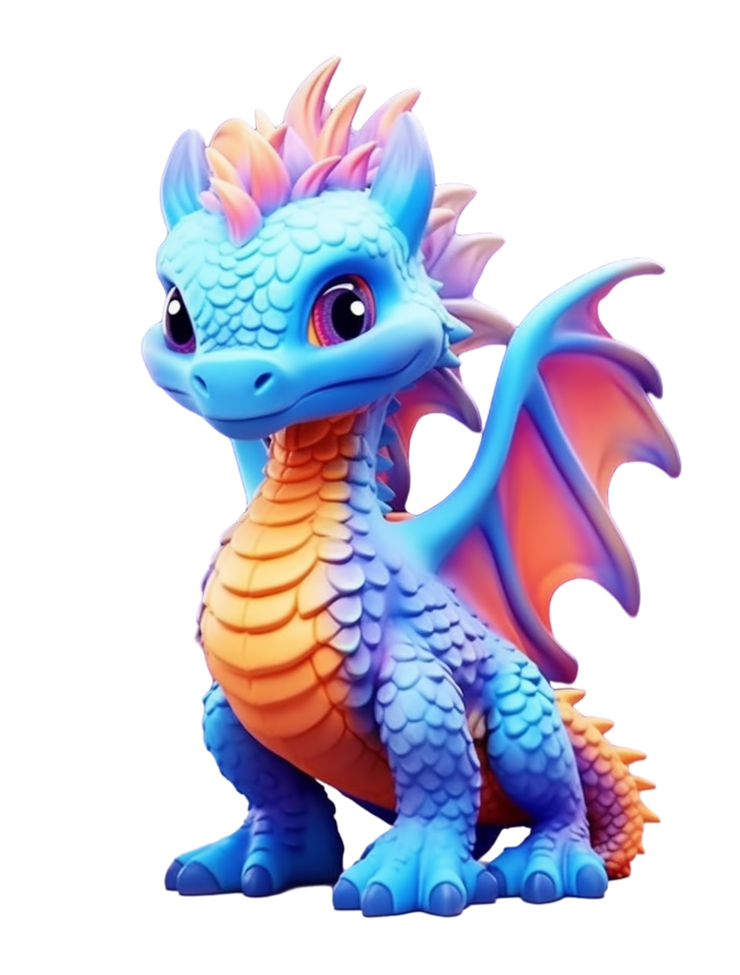 Commercially usable toy dragon small statue illustration