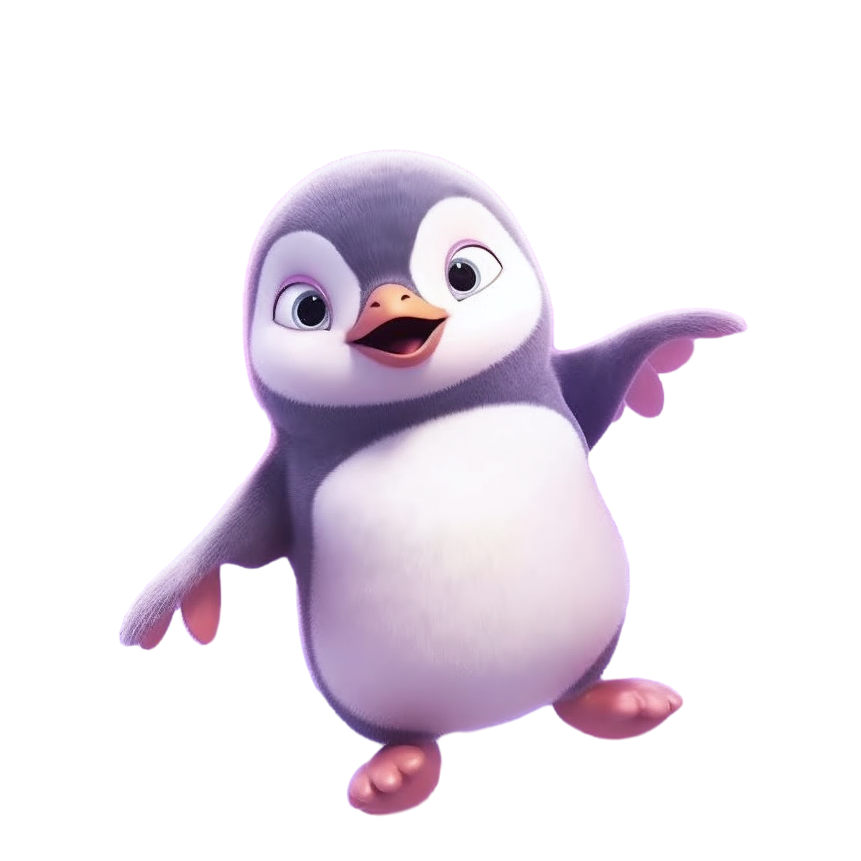 Pink and black creative design little penguin element