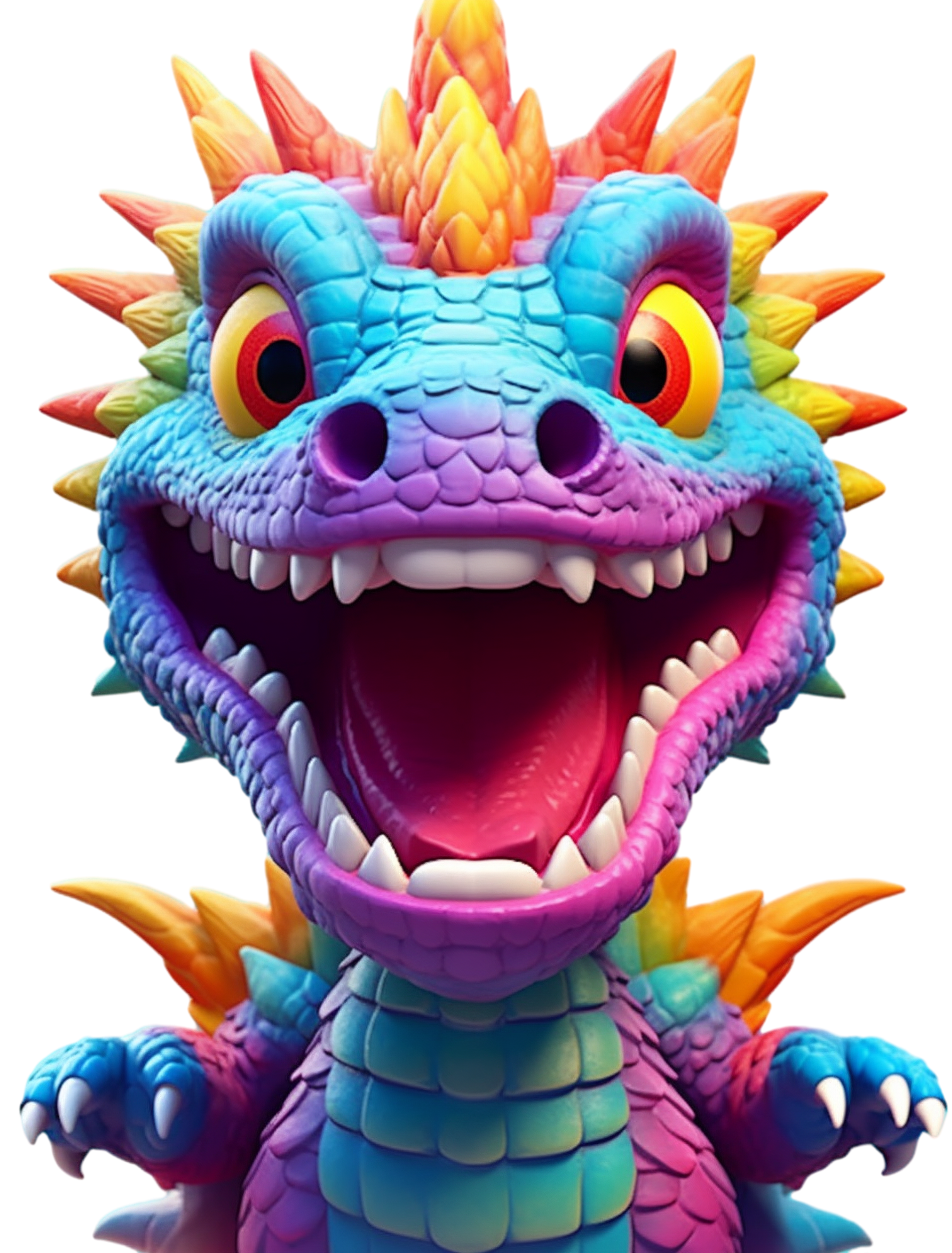Colorful big-mouthed dragon toy material