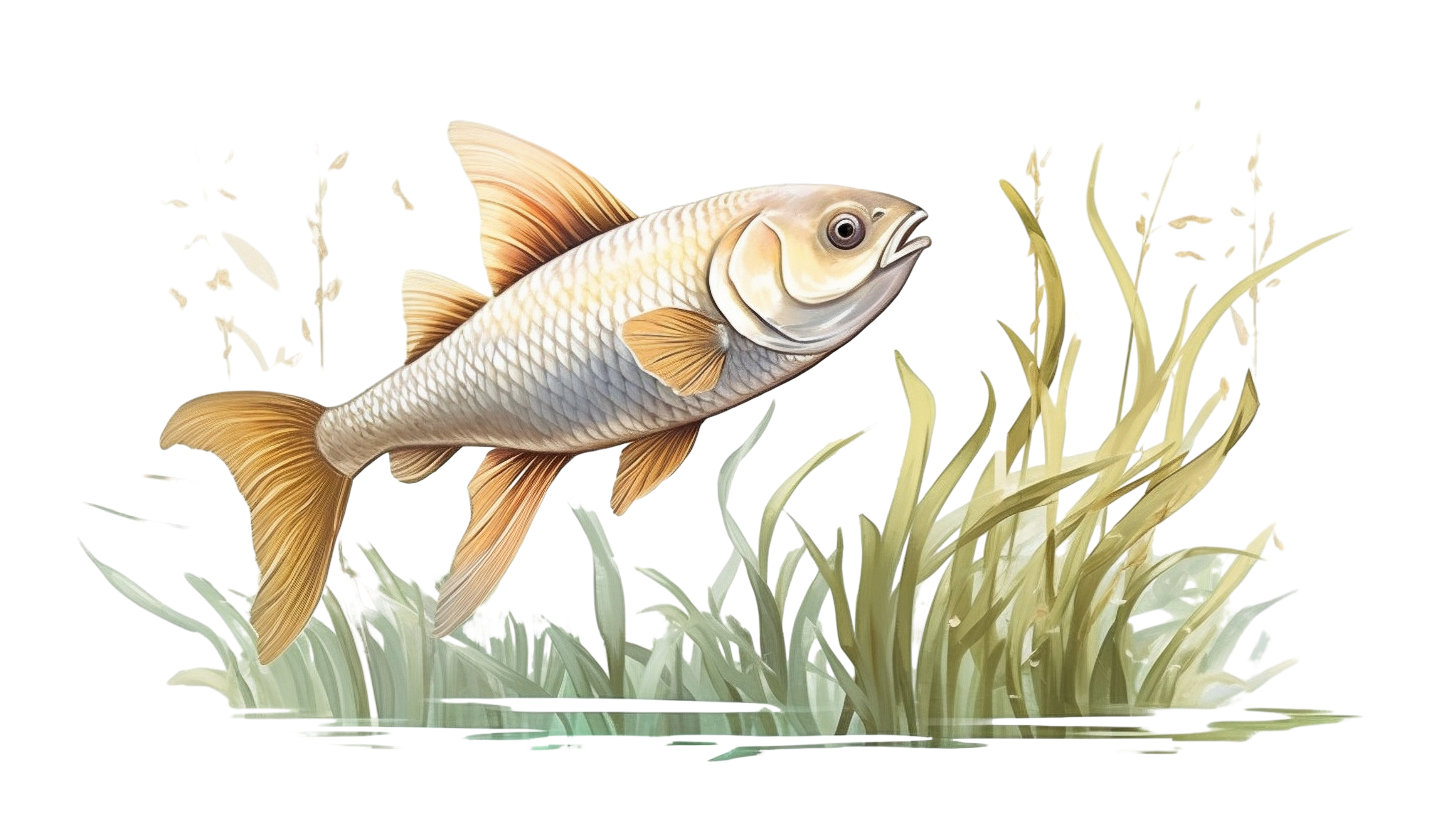 Illustration material of fish on a white background